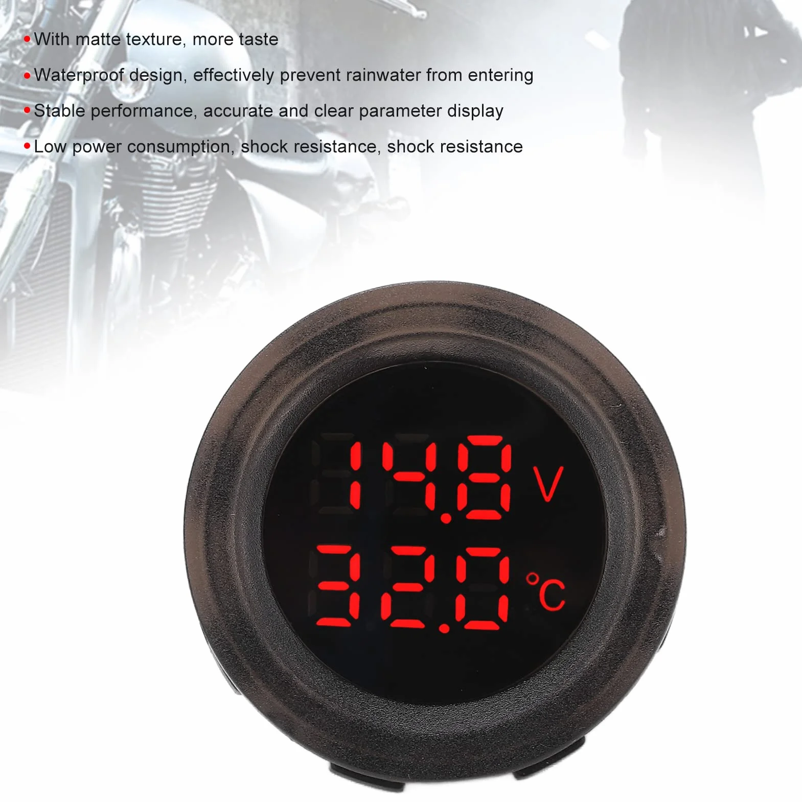 Termometr samochodowy, 12 V-24 V, podwójny wyświetlacz, termometr samochodowy, wodoszczelny, cyfrowy woltomierz, monitor temperatury, termometr detektor, ładowarka do akumulatora i promotor