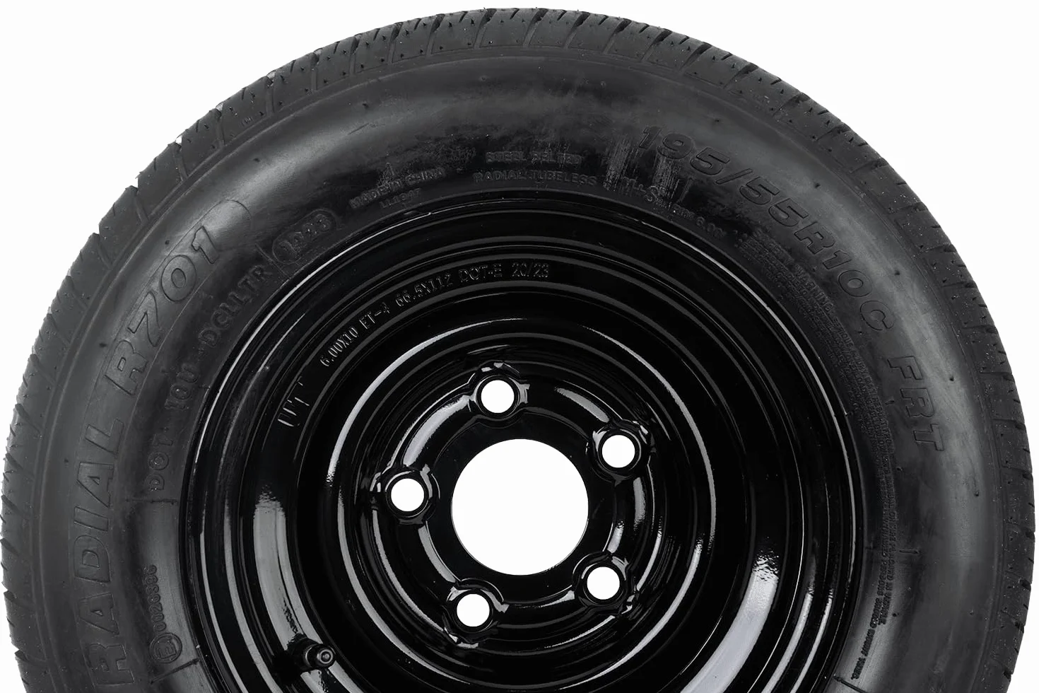 Unitrailer Koło wzmocnione do przyczep 195/55 R10C z czarną felgą