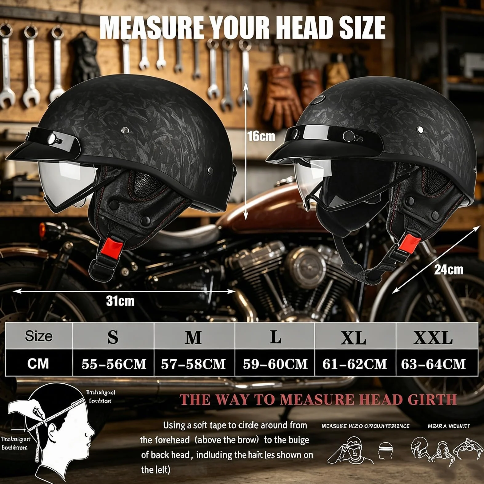 Kask Motocyklowy Jet z Homologacją ECE R22.06, Retro Orzeszek Vintage z Wbudowaną Blendą Przeciwsłoneczną dla Kobiet i Mężczyzn, DOT Legalny na Drogi dla Skutera, Maska w Zestawie