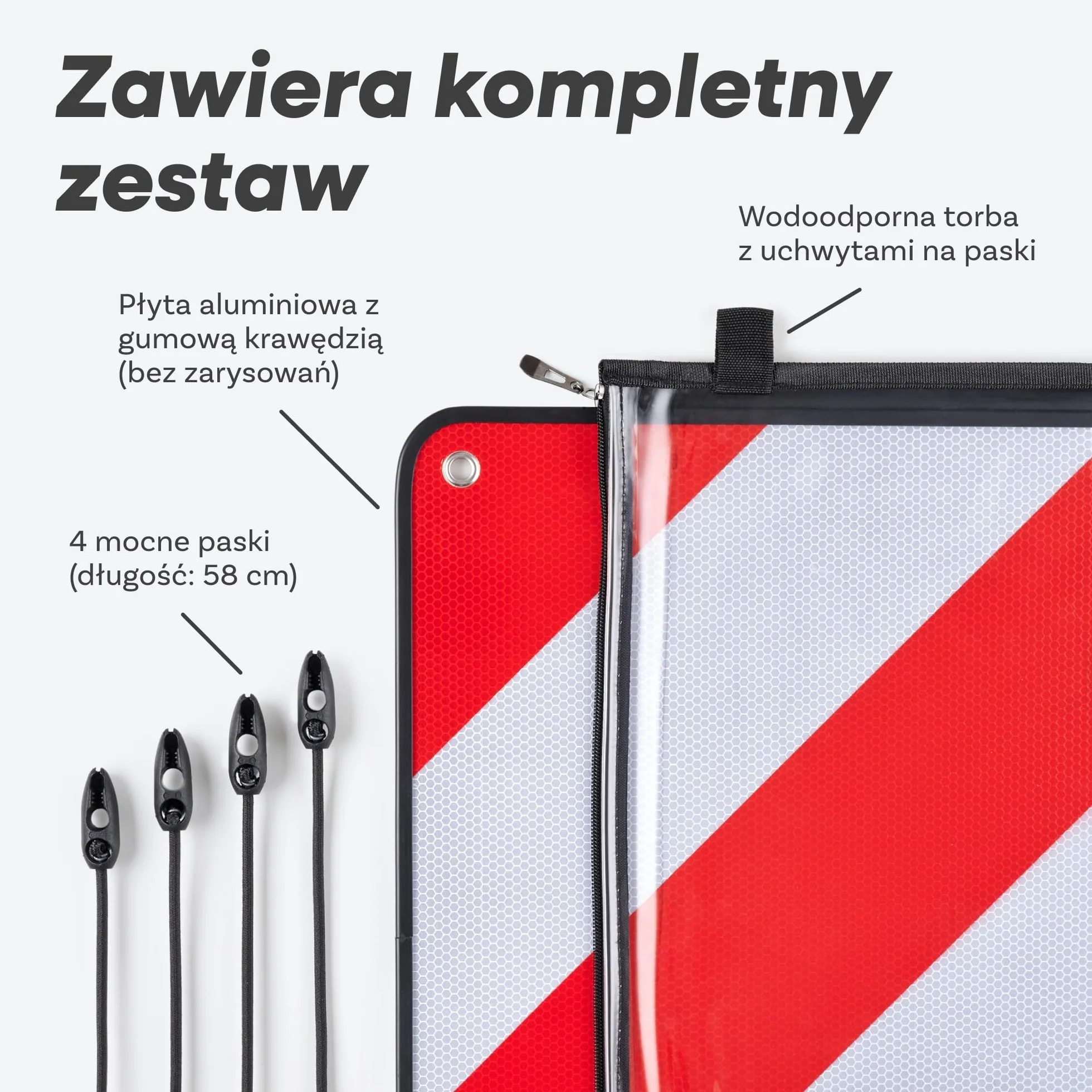 Prowiste Tablica ostrzegawcza na bagażnik rowerowy 50×50 cm Aluminium ECE R70