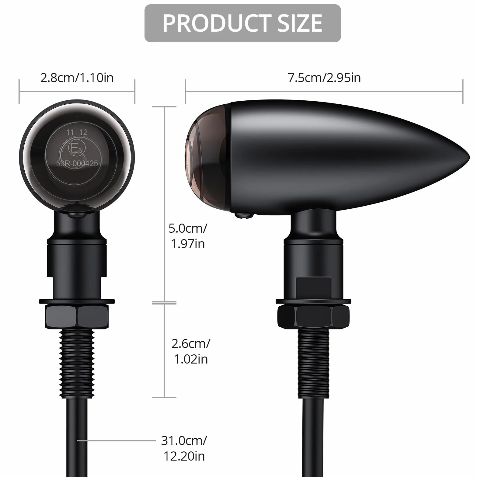 Justech 4x Światło kierunkowskazu LED do motocykla uniwersalne światło żarowe światło sygnałowe (12 diod LED na światło) światła do jazdy światła znakowania światło kierunkowskazu IP65 do motocykla