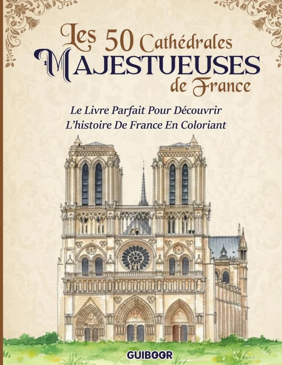 Les 50 Cathédrales Majestueuses De France: Le Livre De Coloriage Parfait Pour Apprendre L'Histoire De France En Coloriant