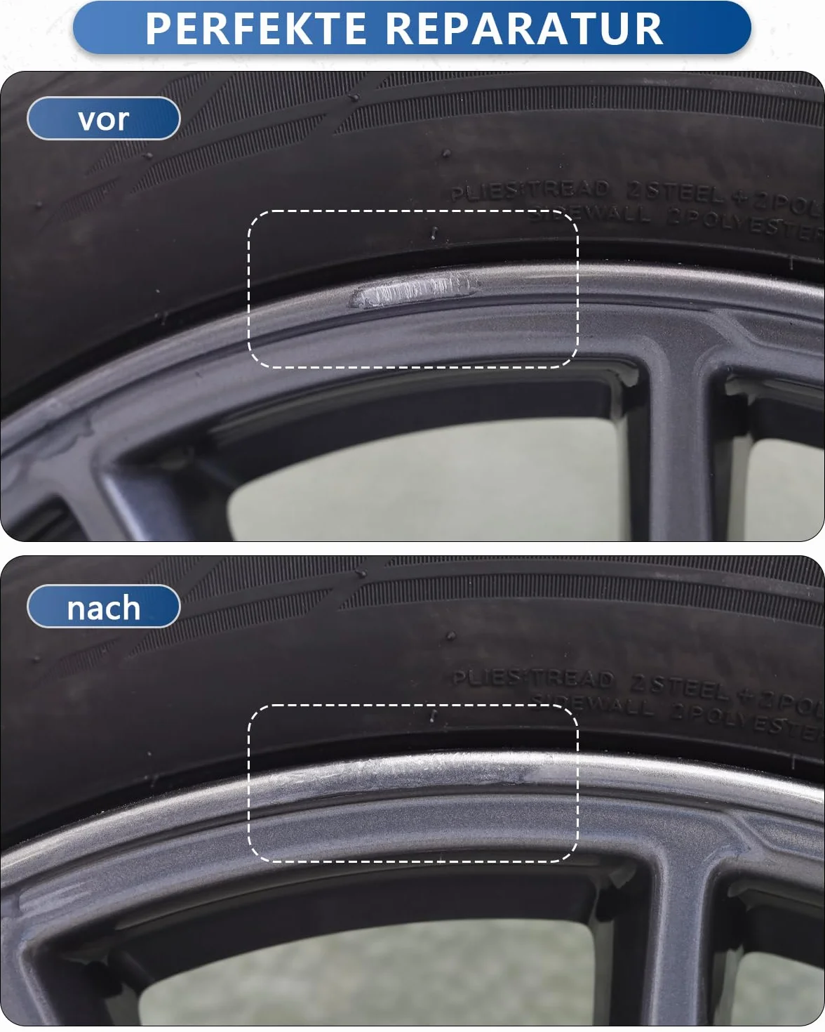 Tesla pisak do lakieru do 2024 Model 3 Highland - DIY naprawa uszkodzeń krawężnikowych z dopasowaną farbą Touch Up w kolorze Incognito Grey (pasuje do 20'' koła Performance Wrap)