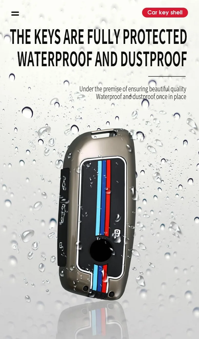 Etui na kluczyki samochodowe BMW z breloczkiem do kluczy i pudełkiem na prezent, metalowe etui ochronne 2, 5, 6, 7, X1, X2, X3, X5, X6, GT wodoszczelne etui na klucze