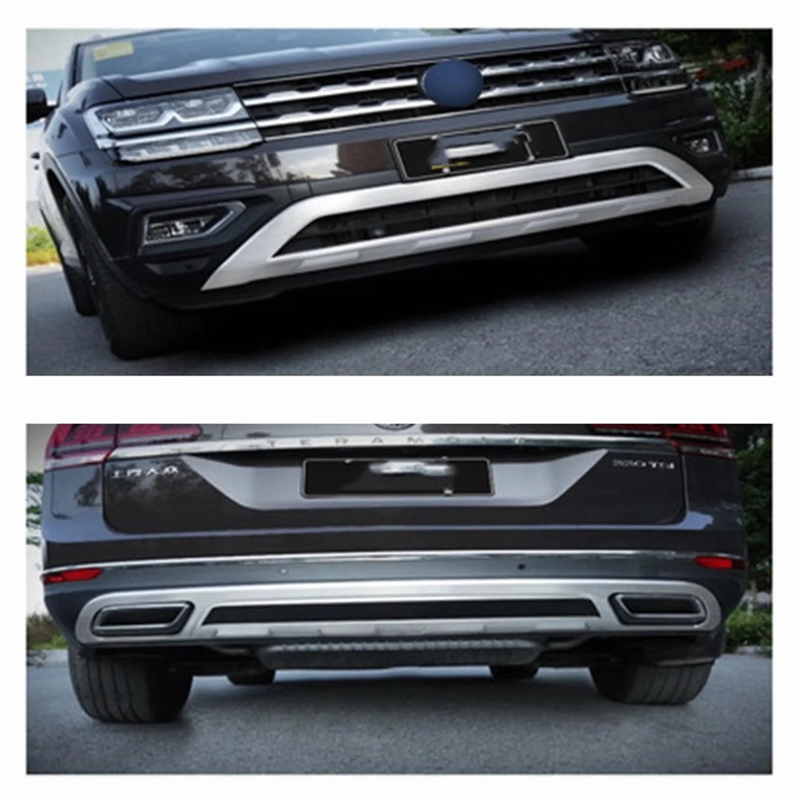 Zderzak przedni ze stali nierdzewnej do VW Teramont Atlas 2017 2018 z osłoną tylną