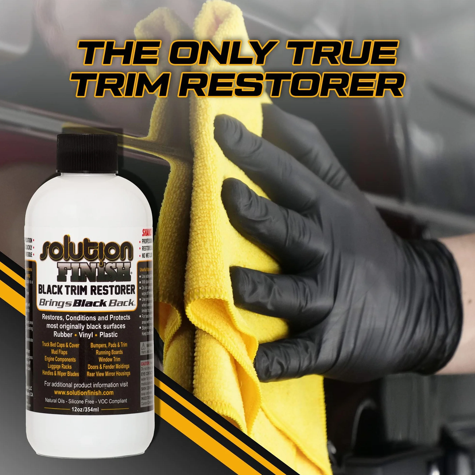 Solution Finish Czarny plastik i winyl Restorer 350 ml przez Solution Finish
