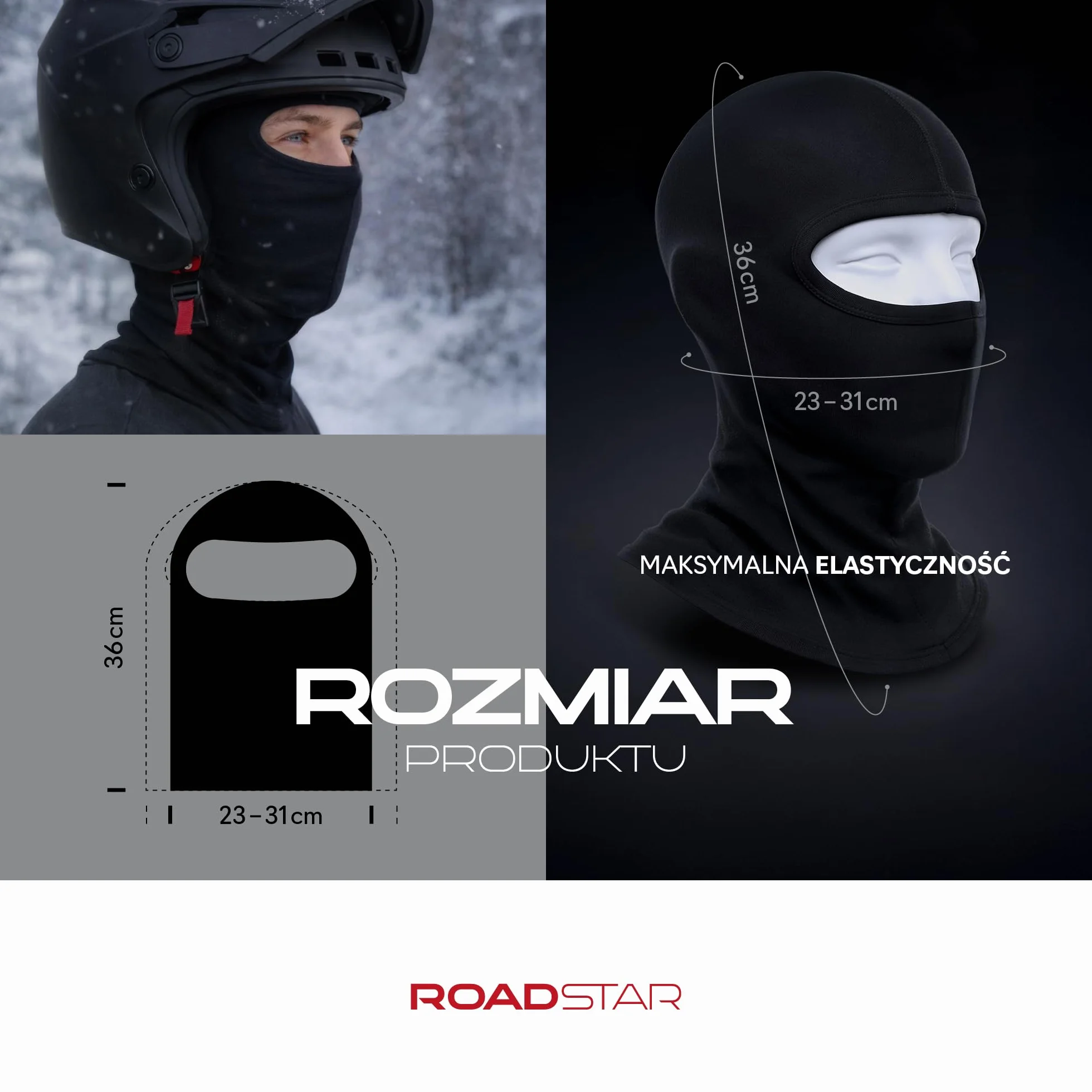 ROAD-STAR Kominiarka 100% bawełna rozmiar uniwersalny