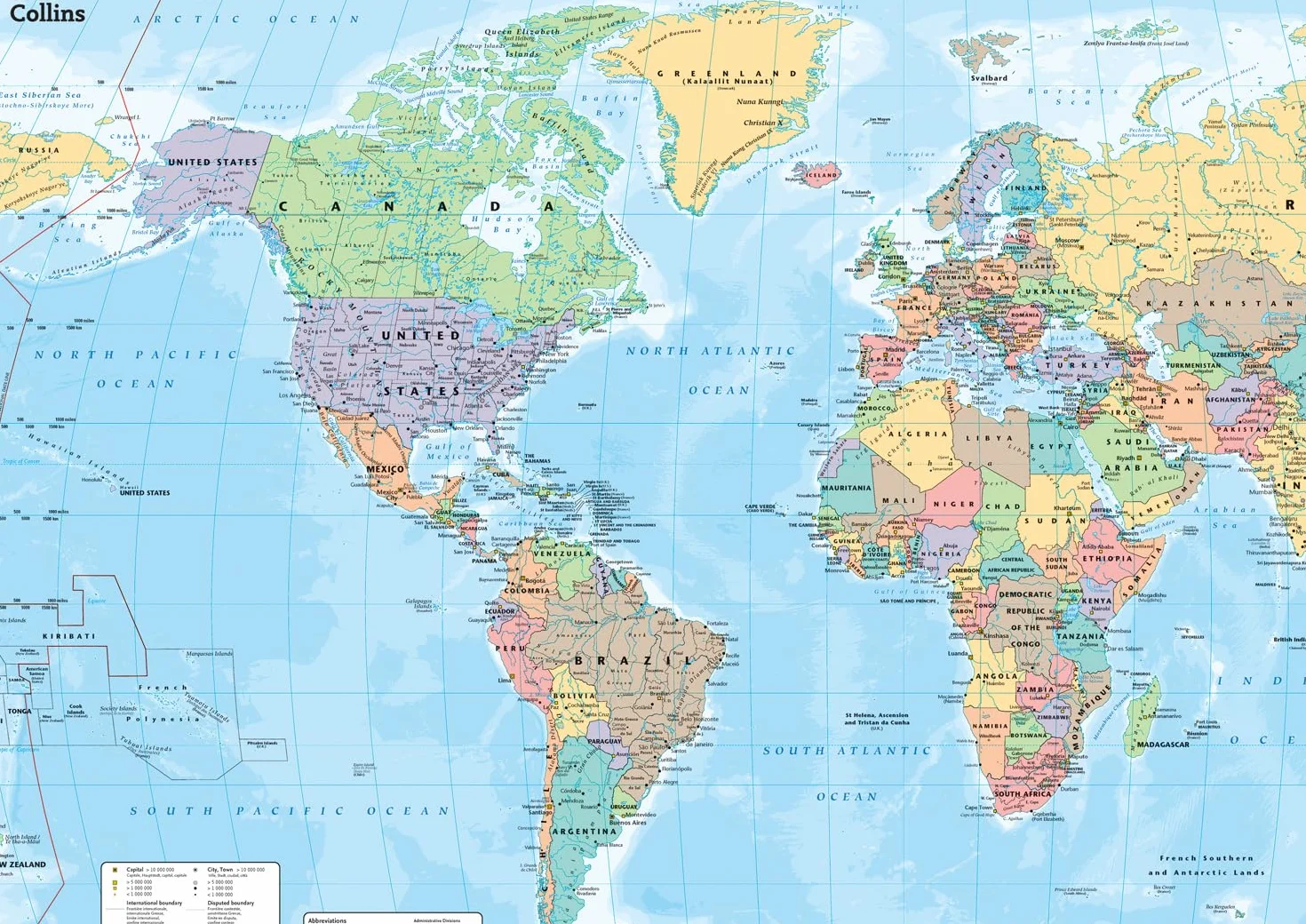 Collins Large World Wall Laminated Map (70 x 91.5 cm): Laminated map with flags, perfect for classroom, office and home