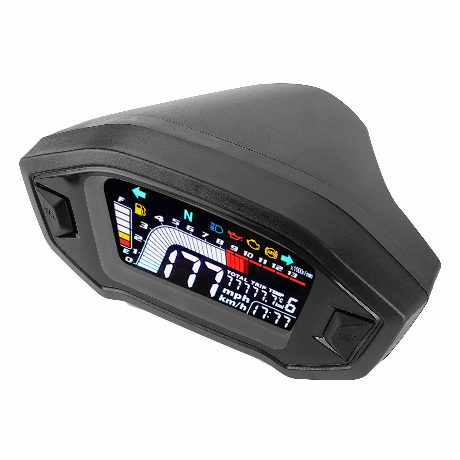 Prędkościomierz motocyklowy LCD Cyfrowy licznik kilometrów Wodoodporny dla motocykla 1 2 4 cylindry