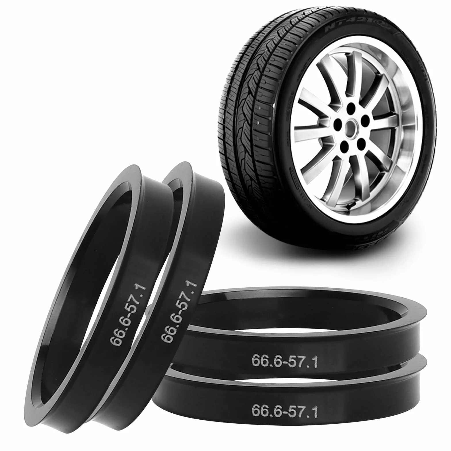 VOSSOT pierścienie centrujące 66,6 na 57,1 mm adapter do felg aluminiowych