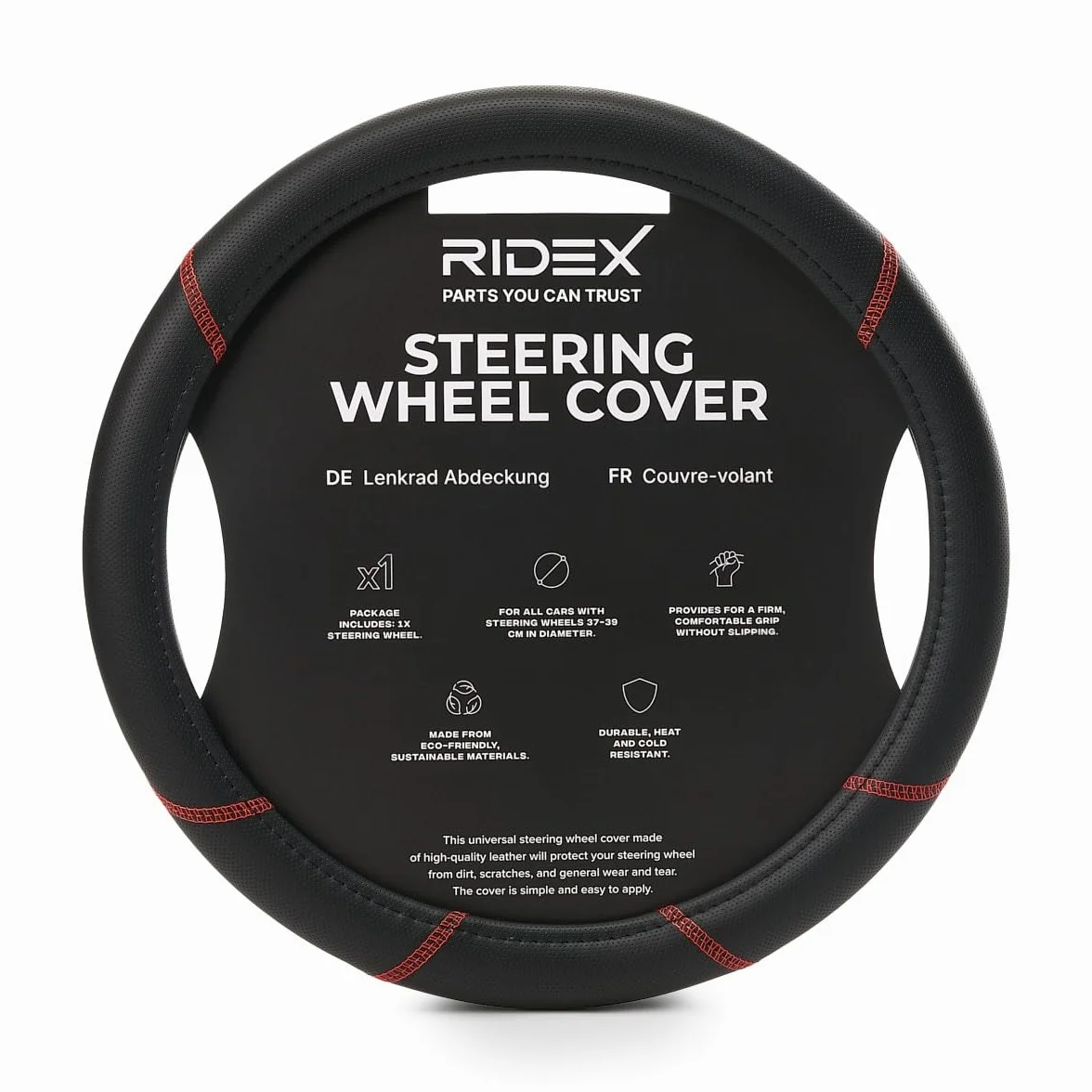 RIDEX 4791A0139 Pokrowiec na kierownicę czarny Czerwony