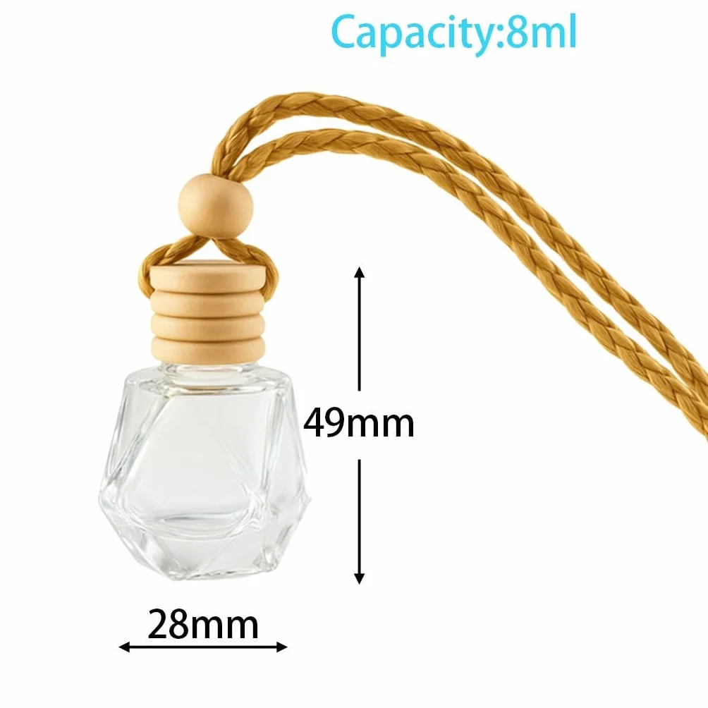 Puste butelki do perfum samochodowych 8 ml – zawieszki do olejków eterycznych, odświeżacze powietrza DIY