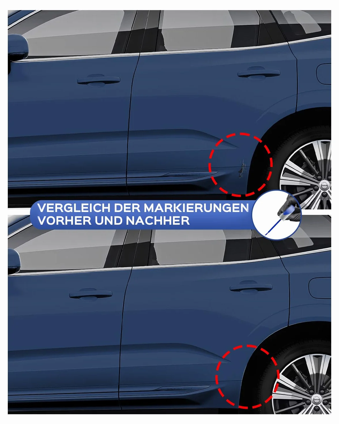 Lakier w sztyfcie Denim Blue Metallic 723 do Volvo XC40 XC60 XC90 S60
