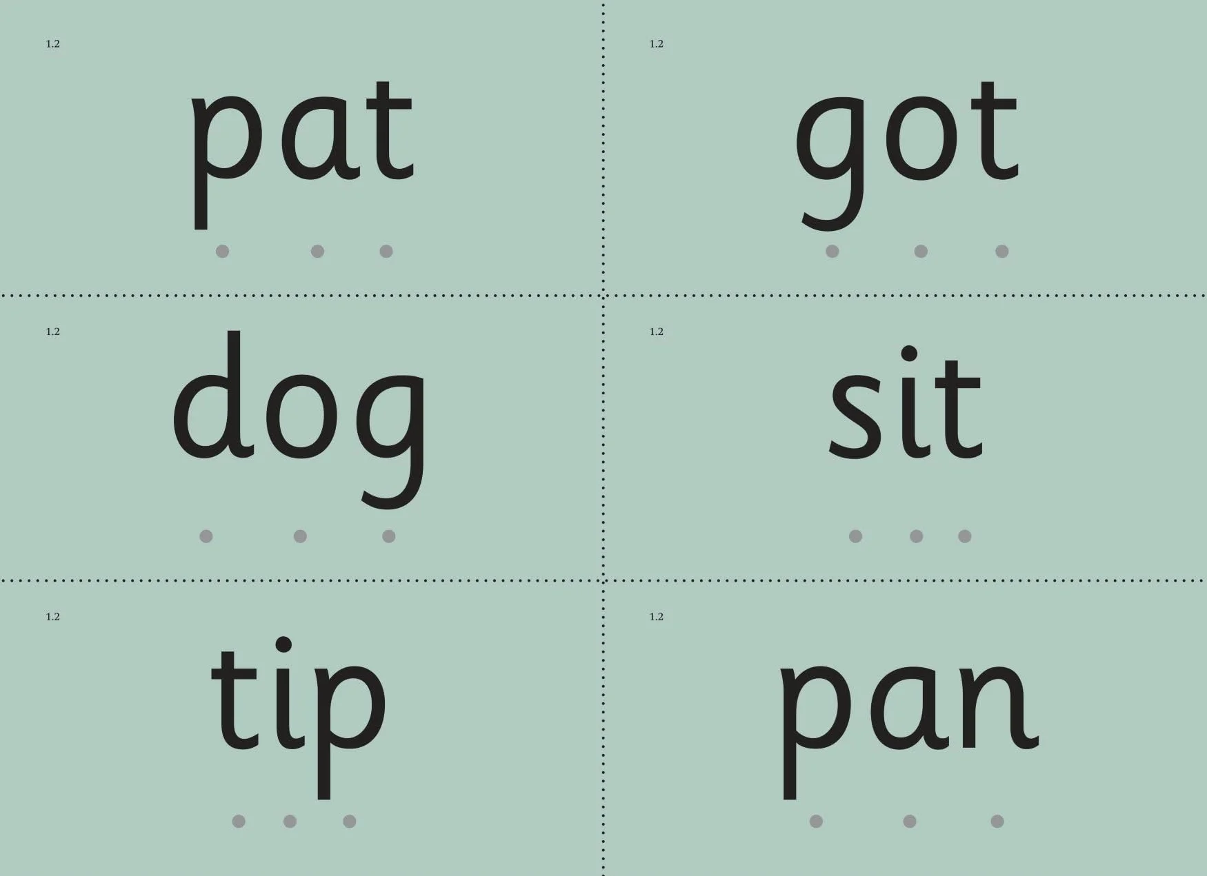 Read Write Inc - Phonics Teaching Words Green Word Cards Single
