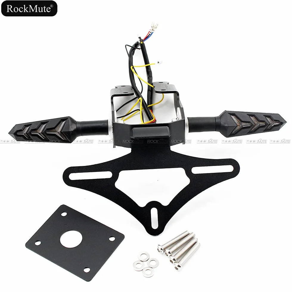 Uchwyt tablicy rejestracyjnej do Kawasaki Ninja 650 Z650 2017-2021 LED kierunkowskaz sekwencyjny