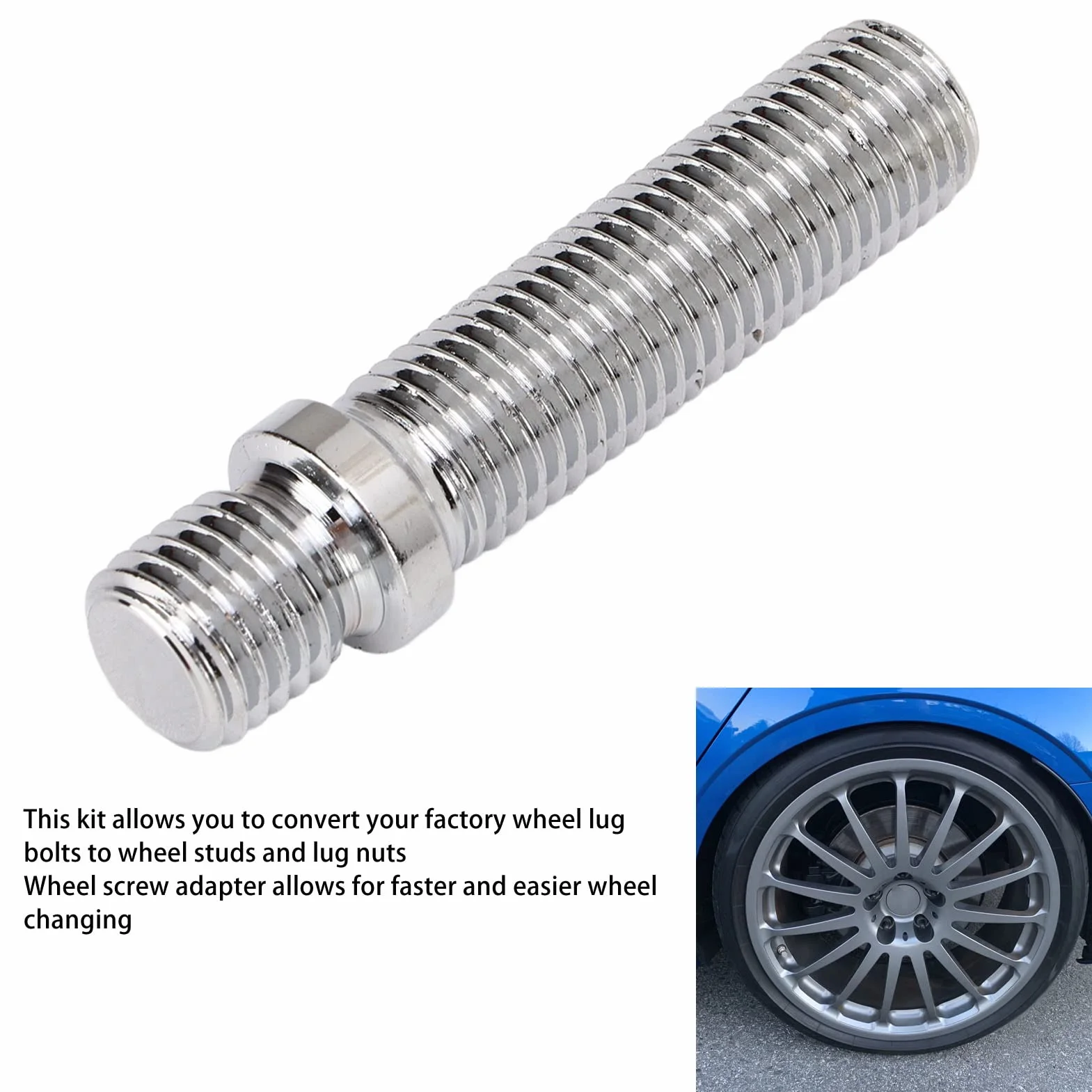 Konwersja Szpilek Koła, Fydun 20 Sztuk 58mm Rozszerzony Kołek Koła Długość Trzonu 41 Mm Adapter Szpilek śrub do Konwersji Koła Dla Samochodów(M12x1.25 to M12x1.5)
