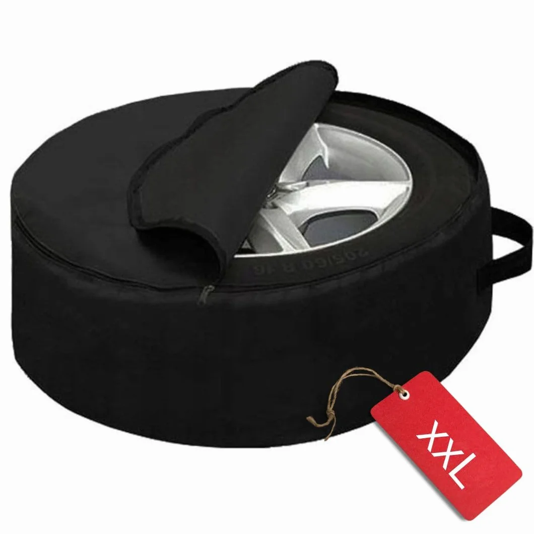 Pokrowiec na koło dojazdowe zapasowe XXL 14"-17" / Kolor Czarny/Pokrowce na koła zapasowe/Pokrowiec do przechowywania opon, wodoodporny (XXL)