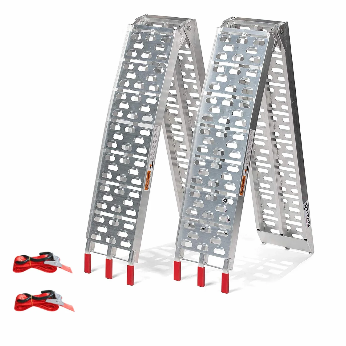 Ikodm 2 x aluminiowa rampa najazdowa, składana, aluminiowa, nośność do 680 kg, szyna załadunkowa, antypoślizgowa, składana, do motocykli, ATV, quadów, samochodów osobowych, srebrna