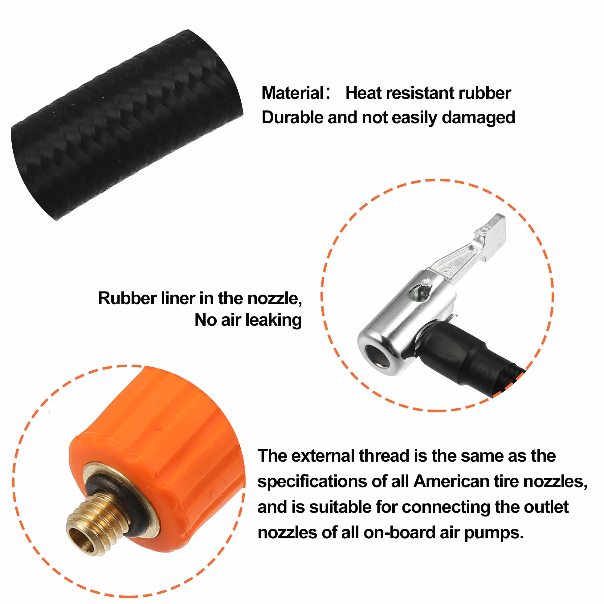 ABSOPRO Przedłużacz Wąż do Opony Inflator 1m z Blokowaniem Uchwyt Adapter