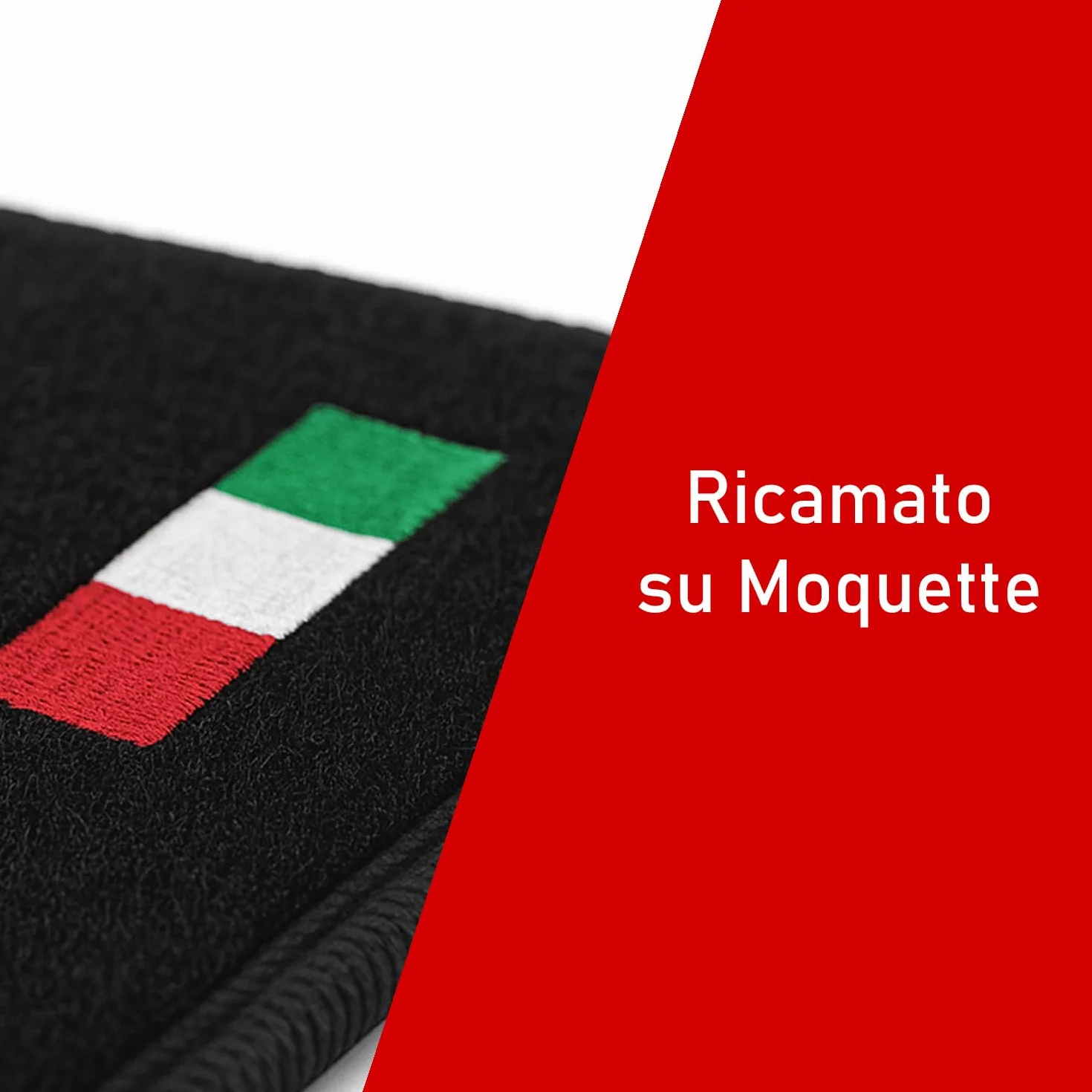 Dywaniki samochodowe do Alfa Romeo Giulietta 2010-2020 Kompletny zestaw 4 haftowanych czarna krawędź Białe szwy Antypoślizgowy spód PCV