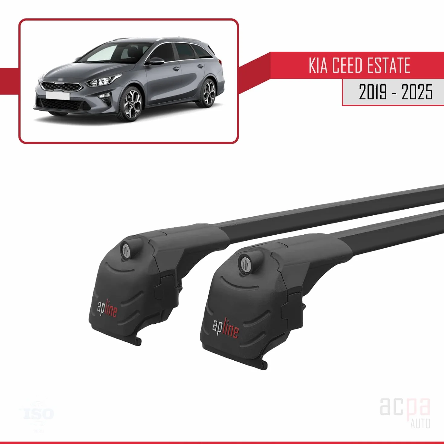 Kompatybilny z Kia Ceed (CD) SW 2019-2024 Bagażnik dachowy ACE-2, czarny