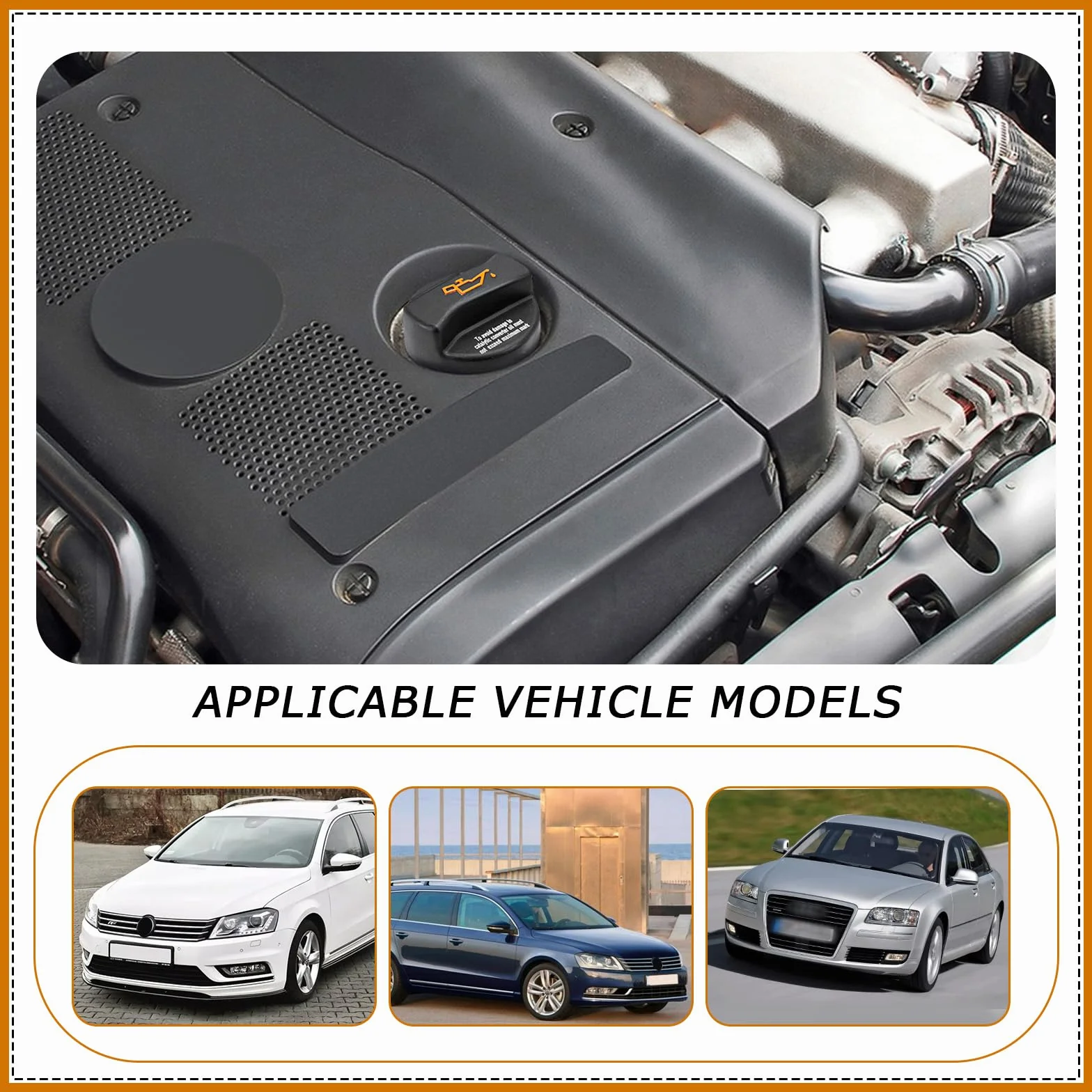 LPZMPZ Pokrywa do wlewu oleju z uszczelką 026103485A kompatybilna z VW Polo Golf Passat T4 T5 Caddy Bora Audi A1 A2 A3 A4 A6 A8 TT Seat Ibiza Leon Octavia Superb
