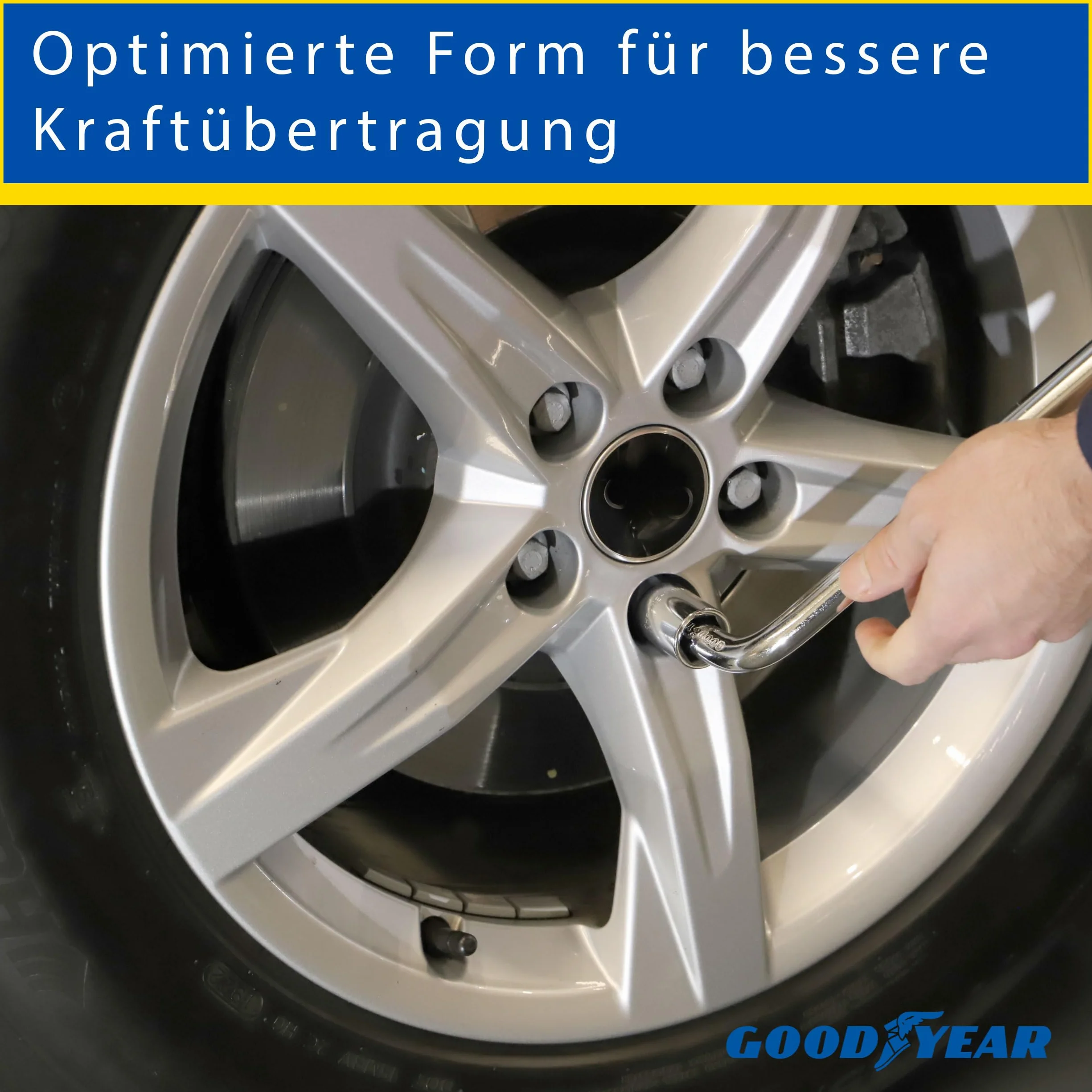 Goodyear Klucz do Kół 17-19 mm Niebieski Srebrny 24x15x2 cm 1 kg