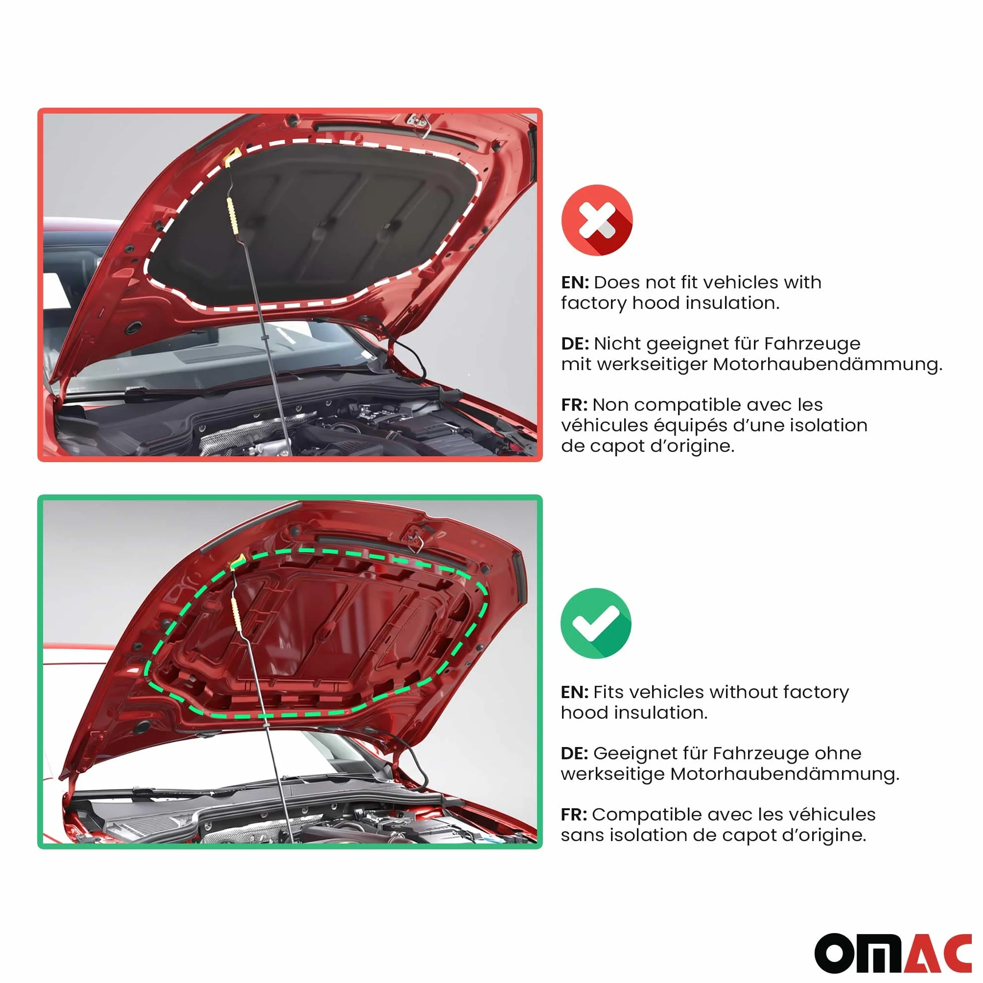 OMAC Haubenbra Steinschlagschutz Bonnet Bra kompatybilny z Citroen C3 2016-2024 Czarny Halb