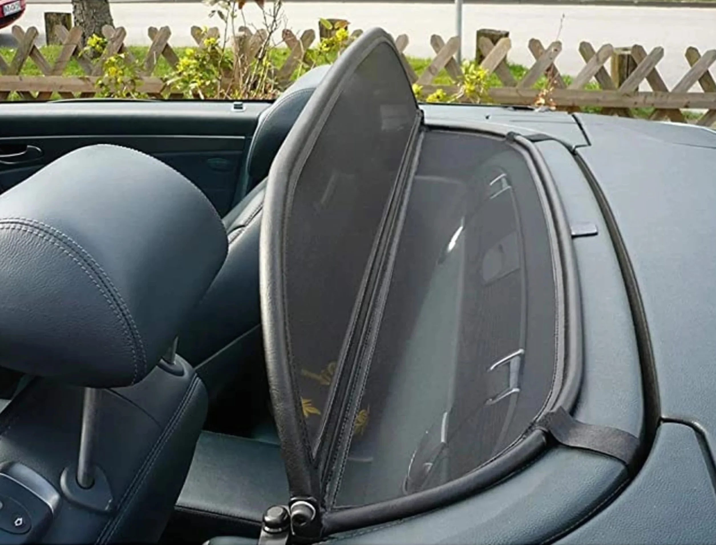 GermanTuningParts Windschott do Mercedes SL R230 2001-2011 - składany - czarny | owiewka | blokada wiatru | Deflektor wiatru