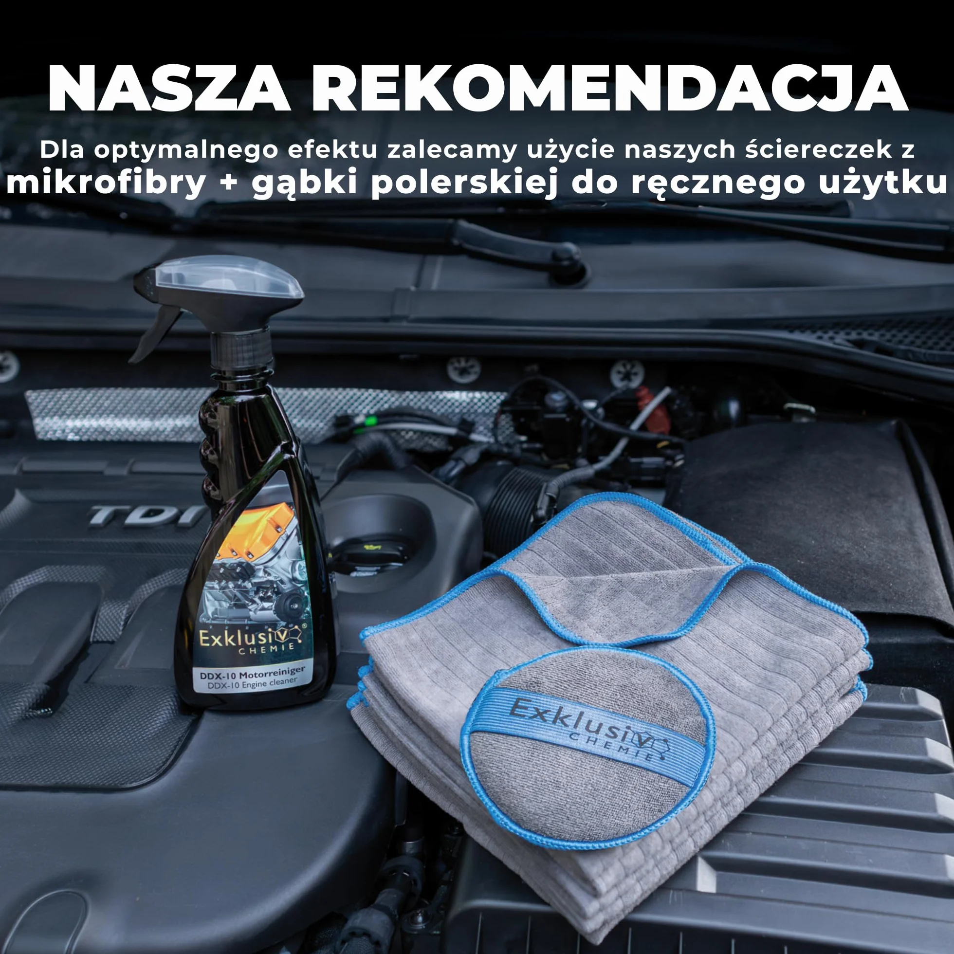 Exklusiv Chemie® Środek do czyszczenia silnika, rozpuszcza brud, olej, żywicę, środek do usuwania smoły, środek do czyszczenia silnika na zimno, środek do czyszczenia silnika, środek do czyszczenia części, odtłuszczacz, 500 ml