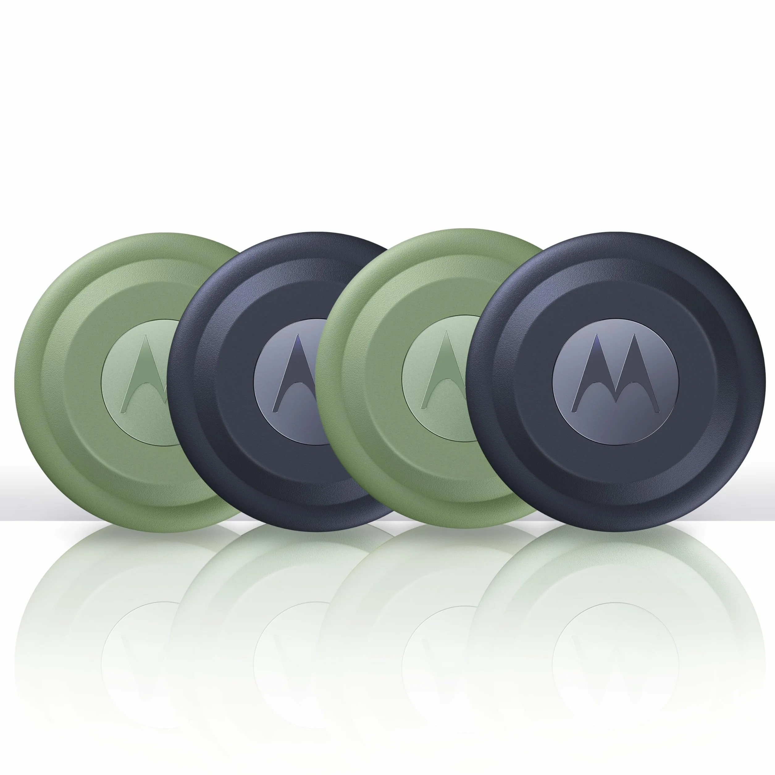 Motorola Moto Tag Smart Tracker (kompatybilny z systemem Android 9+, Bluetooth 5.4, IP67, USB-C, ultra szeroki pasek, lokalizator kluczy, bagaż itd.), 2 x jadeitowy zielony + 2 x niebieski
