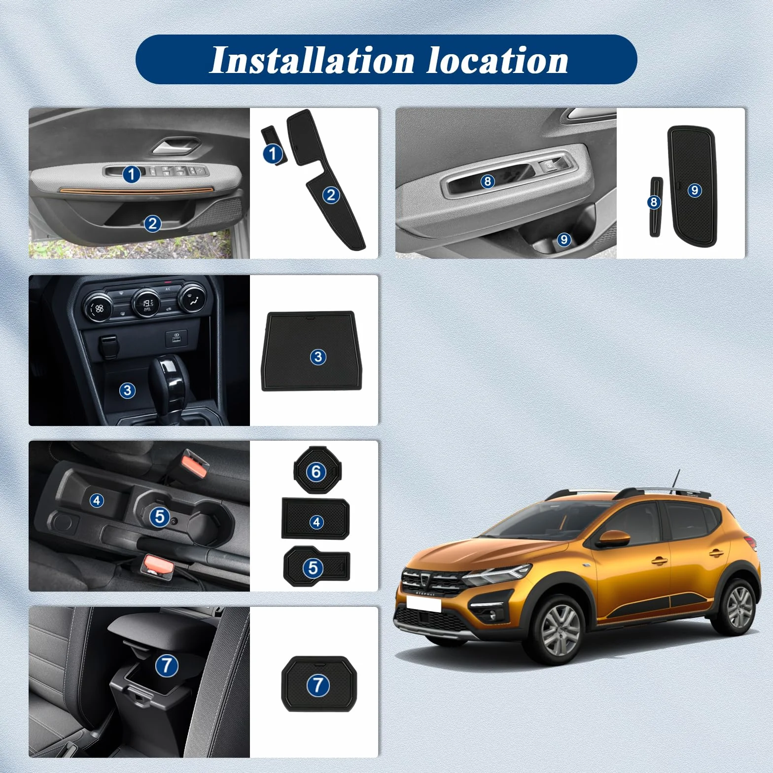 Gumowe maty antypoślizgowe do Dacia Sandero 3 / Stepway 3 2021-2025