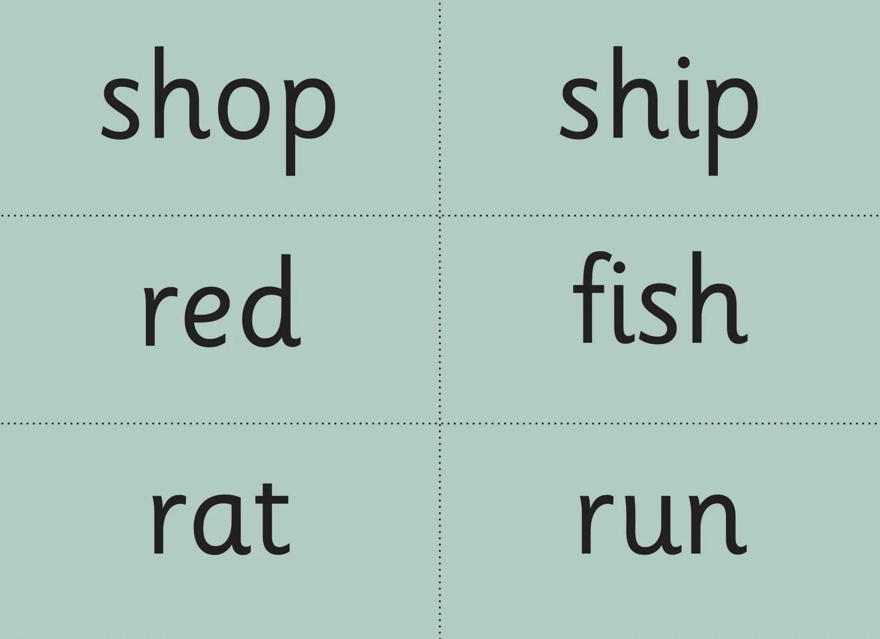 Read Write Inc - Phonics Teaching Words Green Word Cards Single