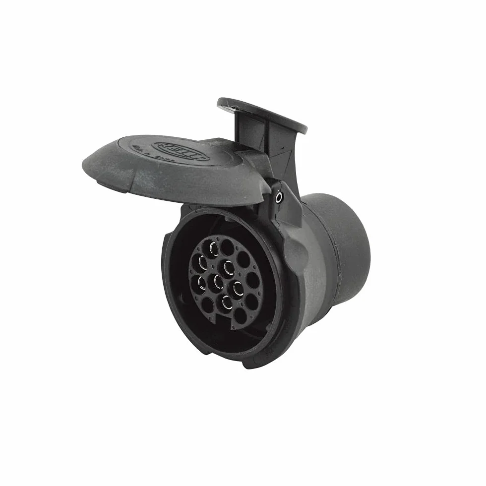 HELLA Adapter gniazdo wtykowe 12V 7 na 13-biegunowy 57mm czarny DIN ISO 1724 N-Typ 11446 N-Typ