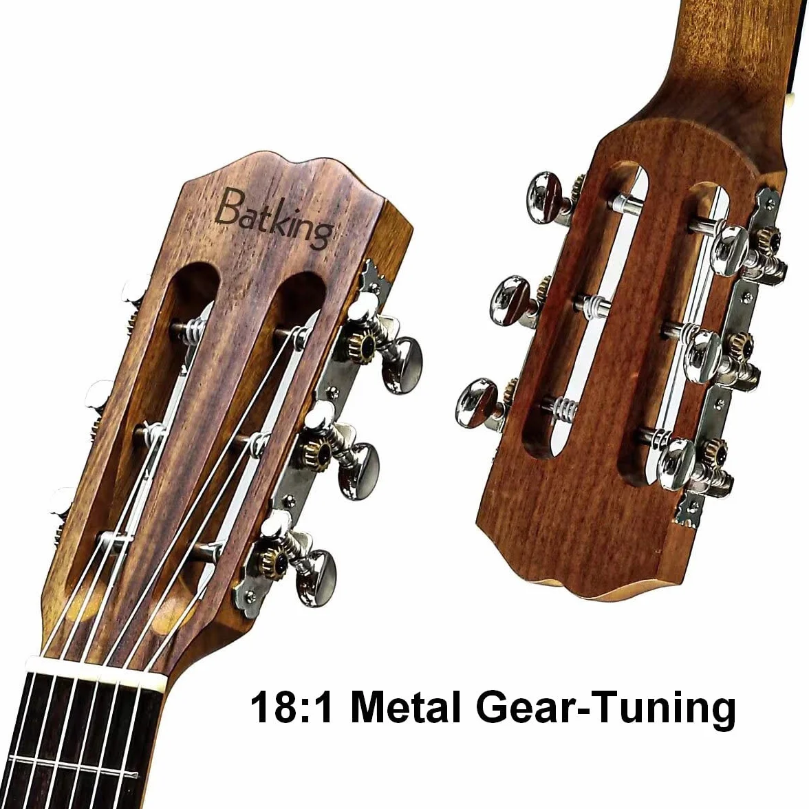 Batking Guitalele Professional Classical Acoustic 58 cm, 6 strun, mała podróżna gitara elektryczna, ukulele akacjowe, drewno satynowane, dla dorosłych i dzieci (z EQ i torbą Gig Bag)