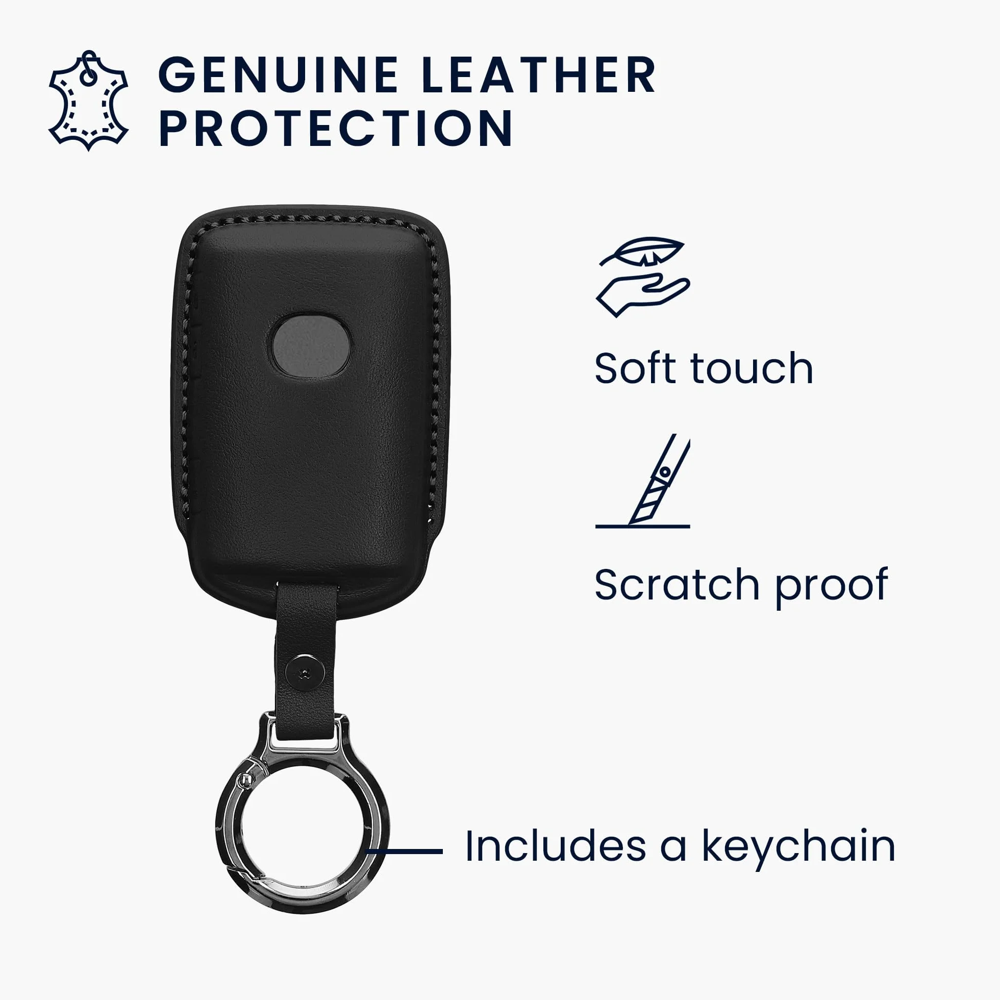 kwmobile Skórzane etui ochronne na kluczyki samochodowe, premium, kompatybilne z Mazda 3 przyciski, CX30, CX50, CX60, CX90, MX-30, etui na klucze, czarne