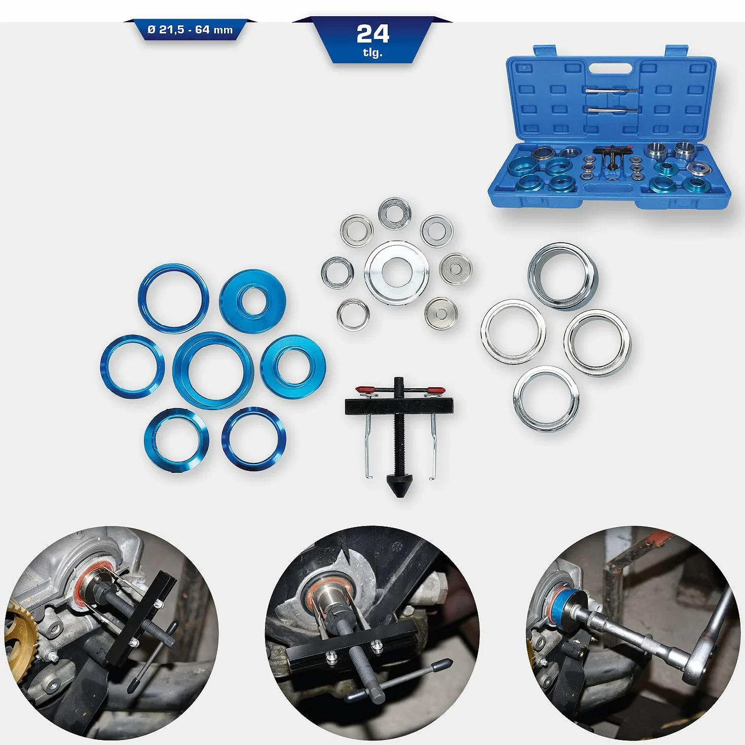 BRILLIANT TOOLS BT542030 Zestaw do montażu i demontażu promieniowych pierścieni uszczelniających 24-szt