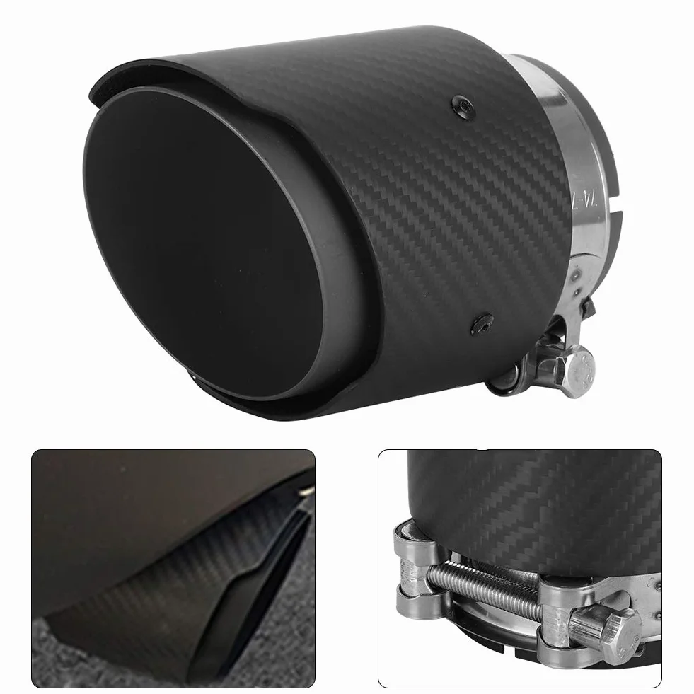 Tylna klapa wydechowa, wlot 80 mm Wylot 101 mm klapa tylna z włókna węglowego, prosta, matowa końcówka rury wydechowej, pasuje do CX5 CX4 (matowa czerń)