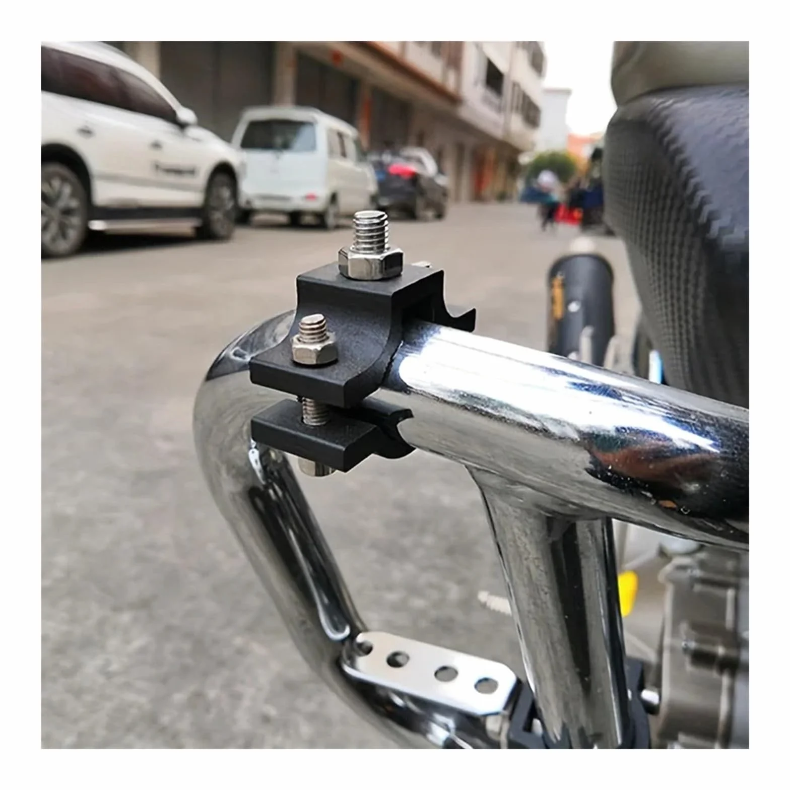 Universal Motorcycle Bull Bar Mount Bracket Headlight Spotlights Clamp Offroad Tube Mounting Holder 22-32mm Black 2PCS
