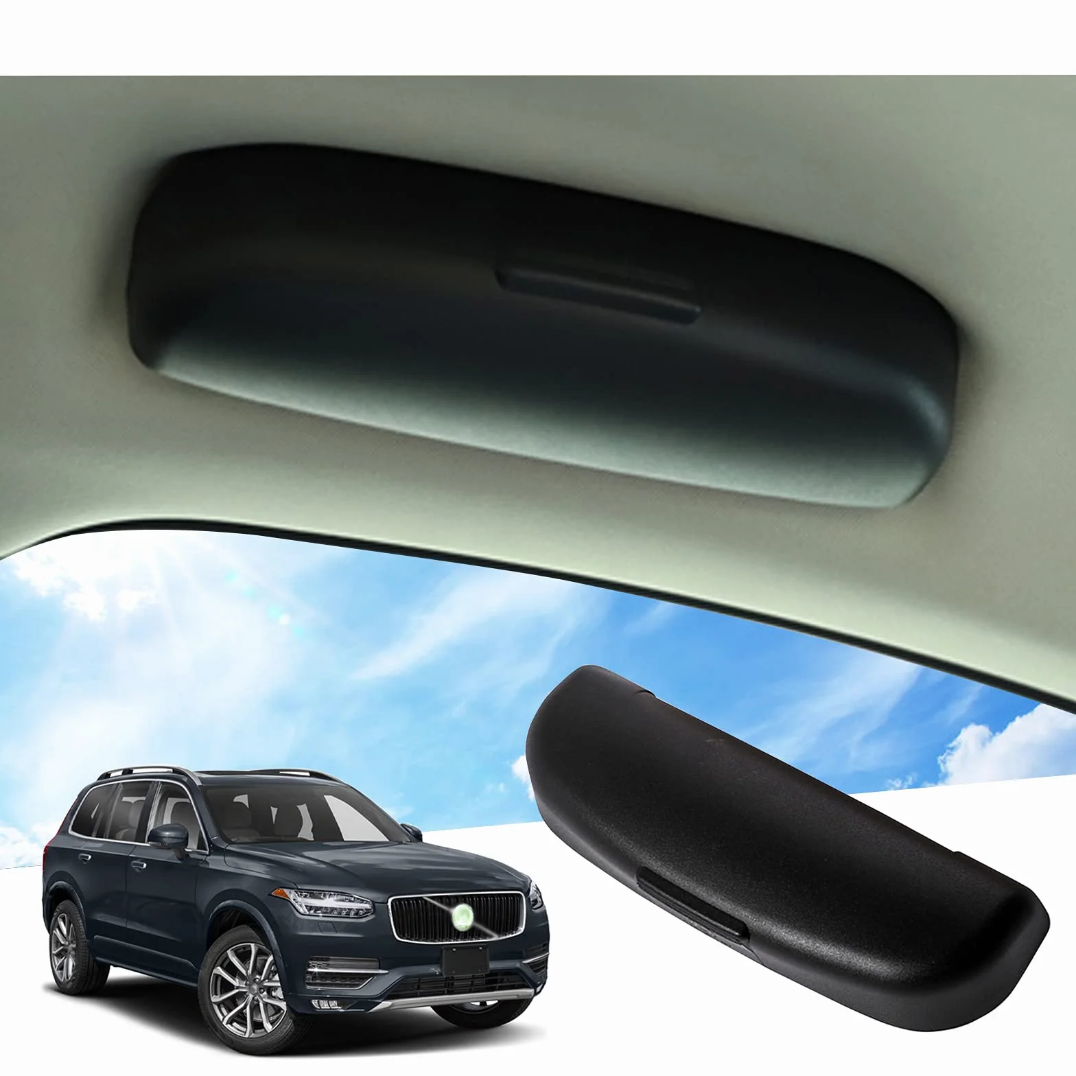 GAFAT Uchwyt na Okulary Samochodowy Volvo XC40 XC60 XC90 V60 V90 S90, Etui Przeciwsłoneczne, Organizer Czarny