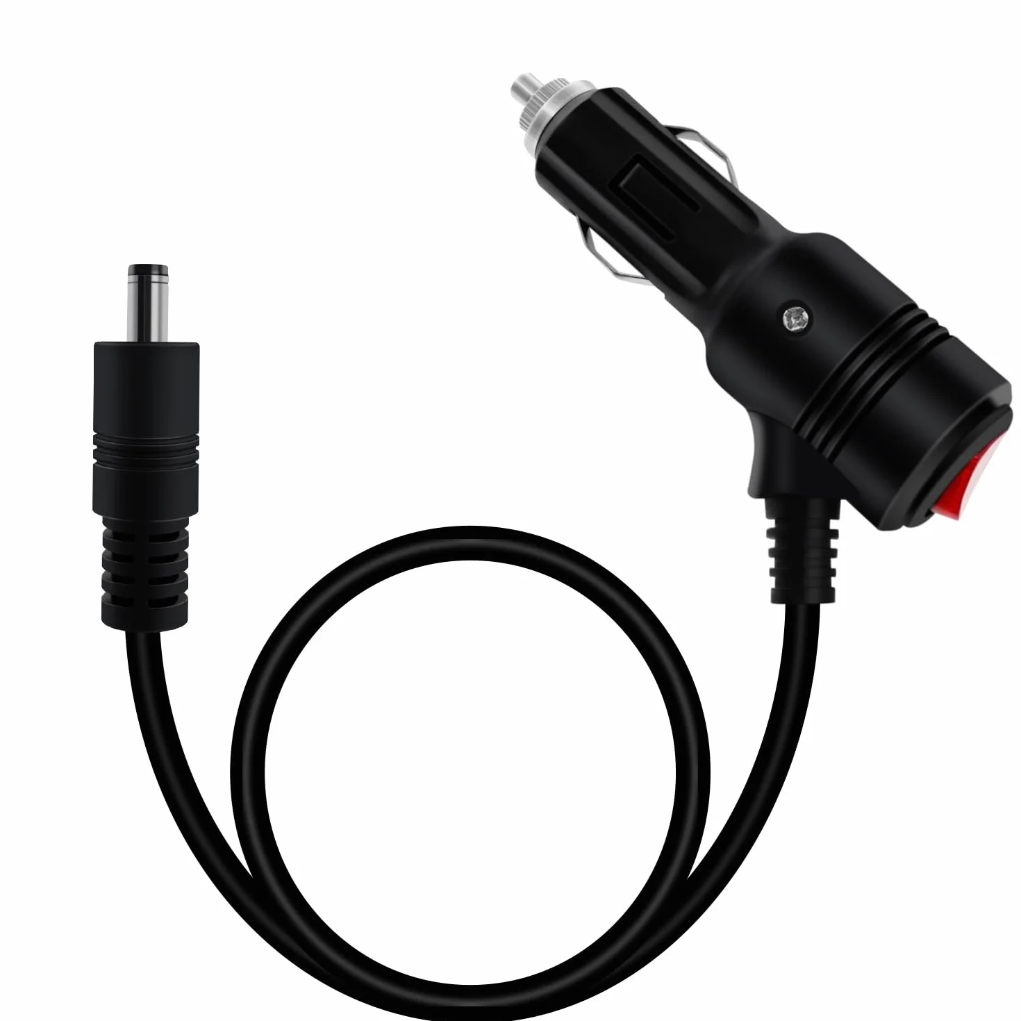 Ładowarka samochodowa DC 5,5 x 2,1 mm 12V 16AWG 15A z przełącznikiem 2 m