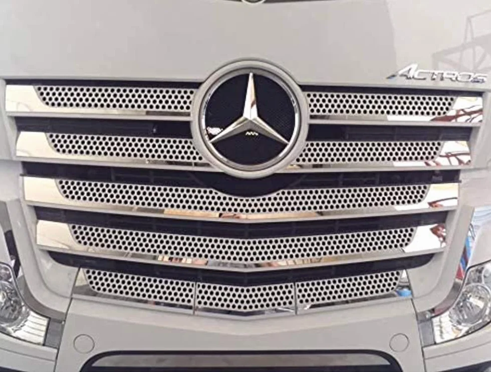 ACTROS MP4 zestaw wykończeń chromowanych kratek przednich ze stali nierdzewnej 11-częściowy