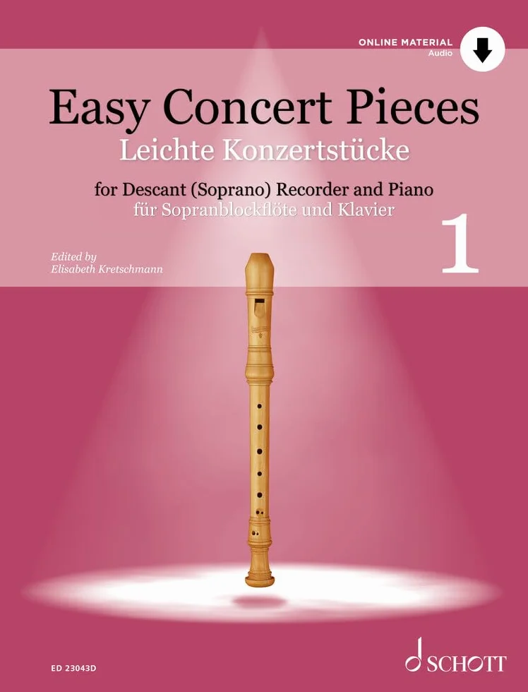Easy Concert Pieces: 30 Pieces from 5 Centuries. Vol. 1. descant recorder and piano.