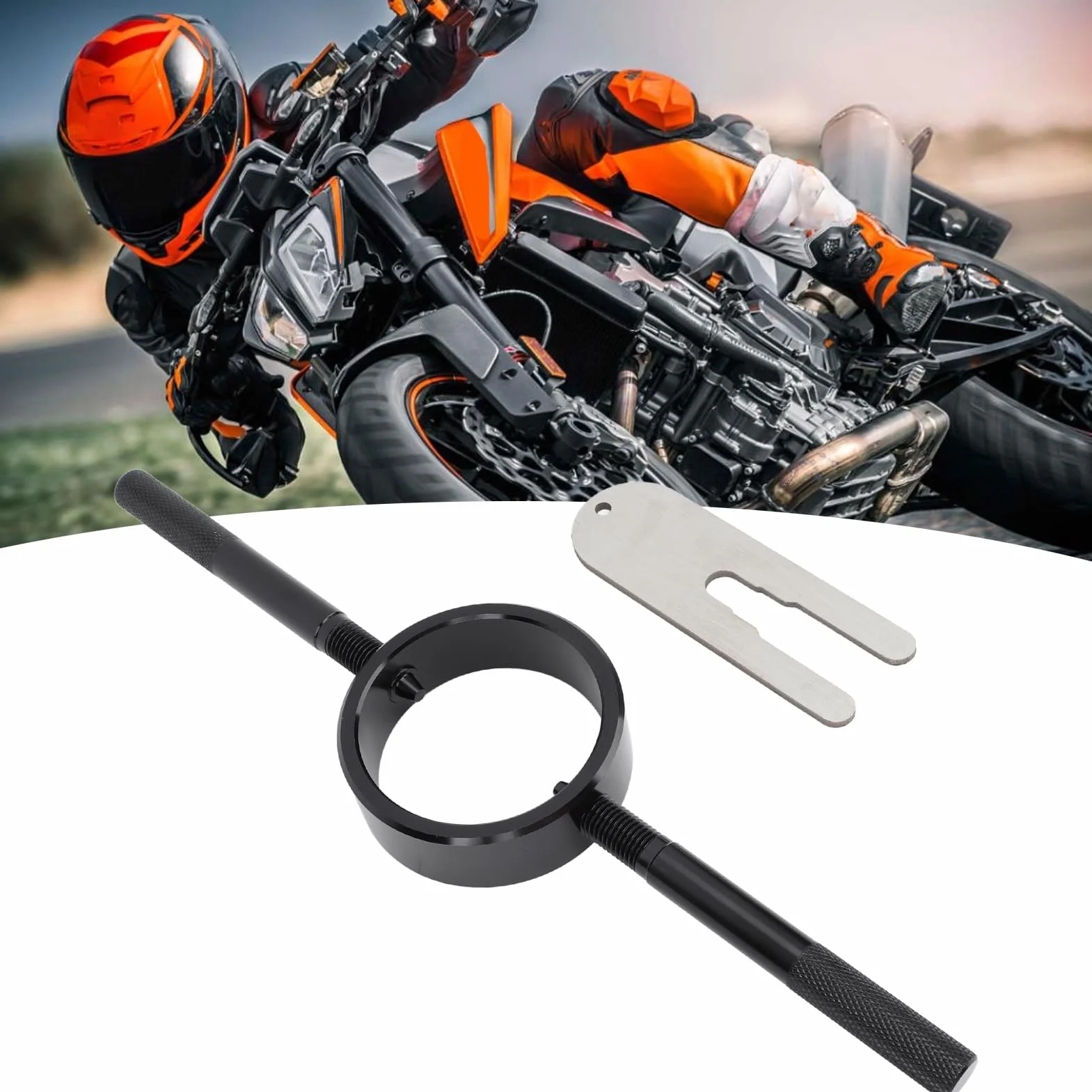 Aluminiowe Narzędzie do Ściskania Sprężyn Widelca Motocykla Zestaw Serwisowy z Kluczem Promieniowym