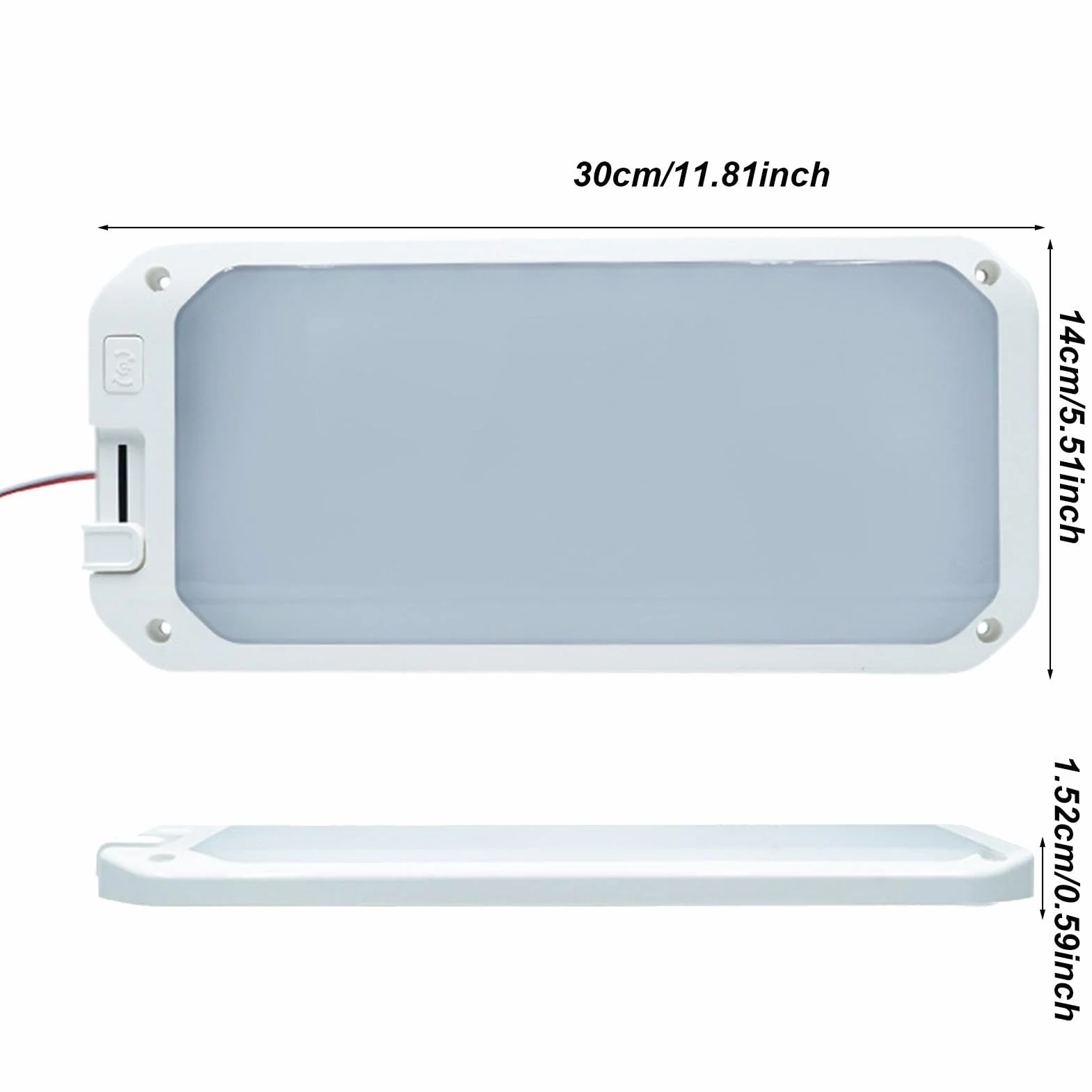 Światło sufitowe LED RV, światło wewnętrzne RV,RV Wewnętrzny mocowanie sufitowe LED LED | Ochrona wzroku trójkolorowa miękka lampa oświetlenia do podróży, biwakowania