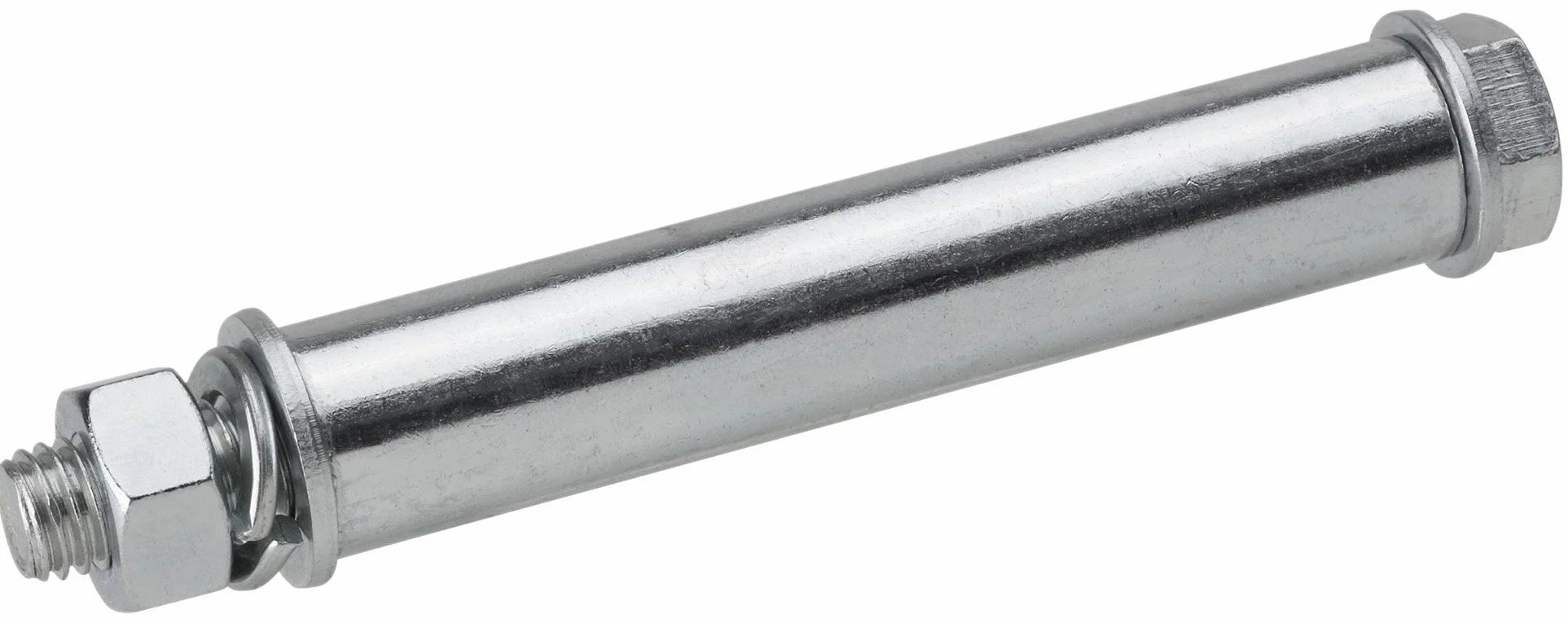 Metafranc Oś Ø 20 mm x 89 mm - M12 - stal ocynkowana/akcesoria do koła taczki/oś zapasowa 20 na 12 / zestaw osi do kół taczki / 830300