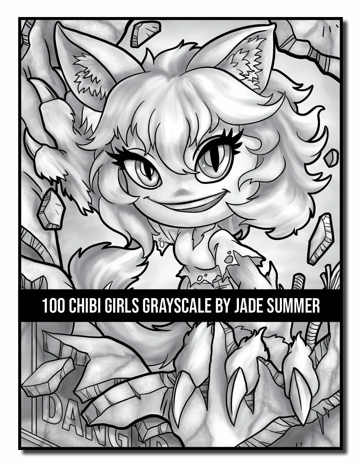 100 Chibi Girls Grayscale: An Adult Coloring Book Collection with Cute Girls, Fantasy, Horror, Christmas, and More!