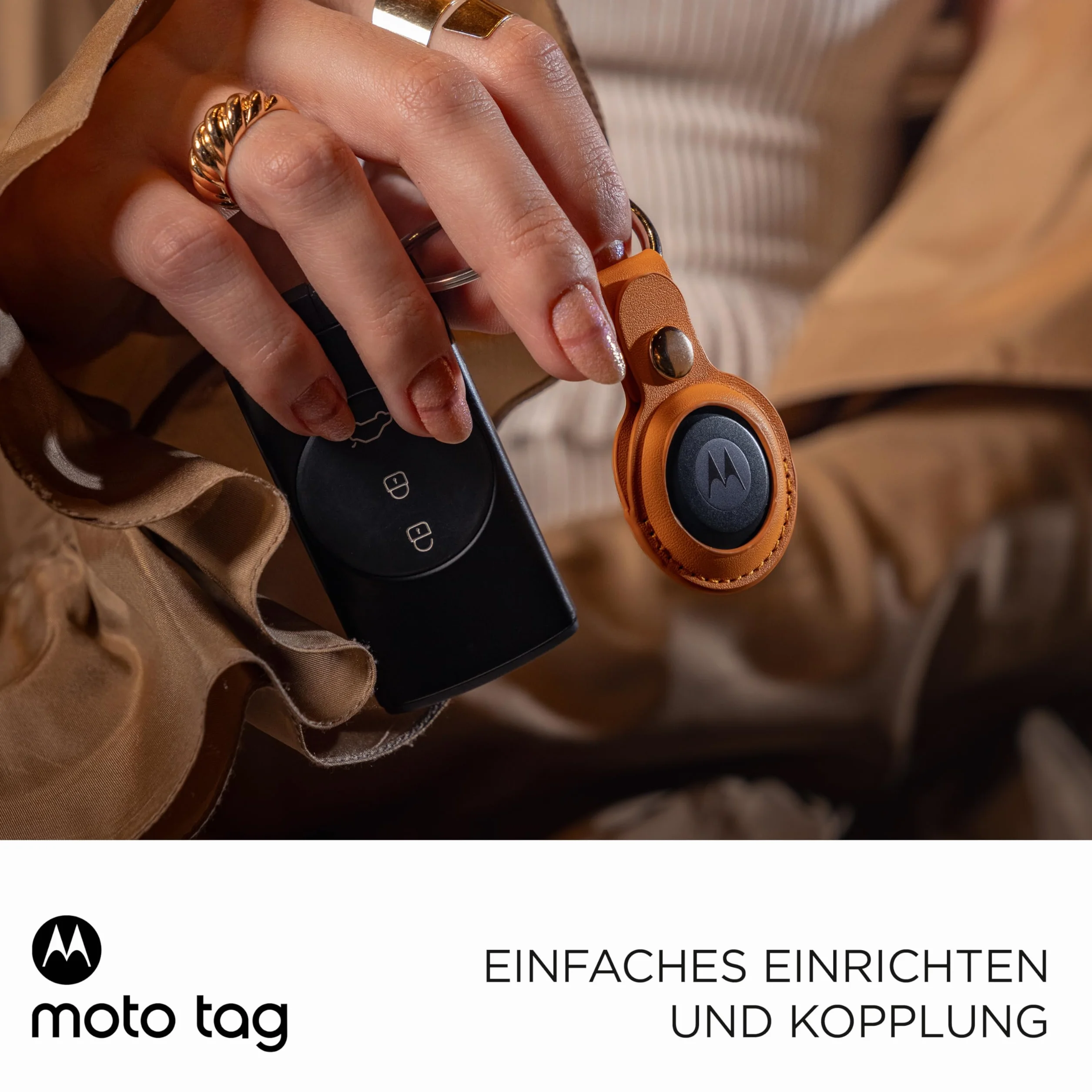 Motorola Moto Tag Smart Tracker (kompatybilny z systemem Android 9+, Bluetooth 5.4, IP67, USB-C, ultra szeroki pasek, lokalizator kluczy, bagaż itd.), 2 x jadeitowy zielony + 2 x niebieski