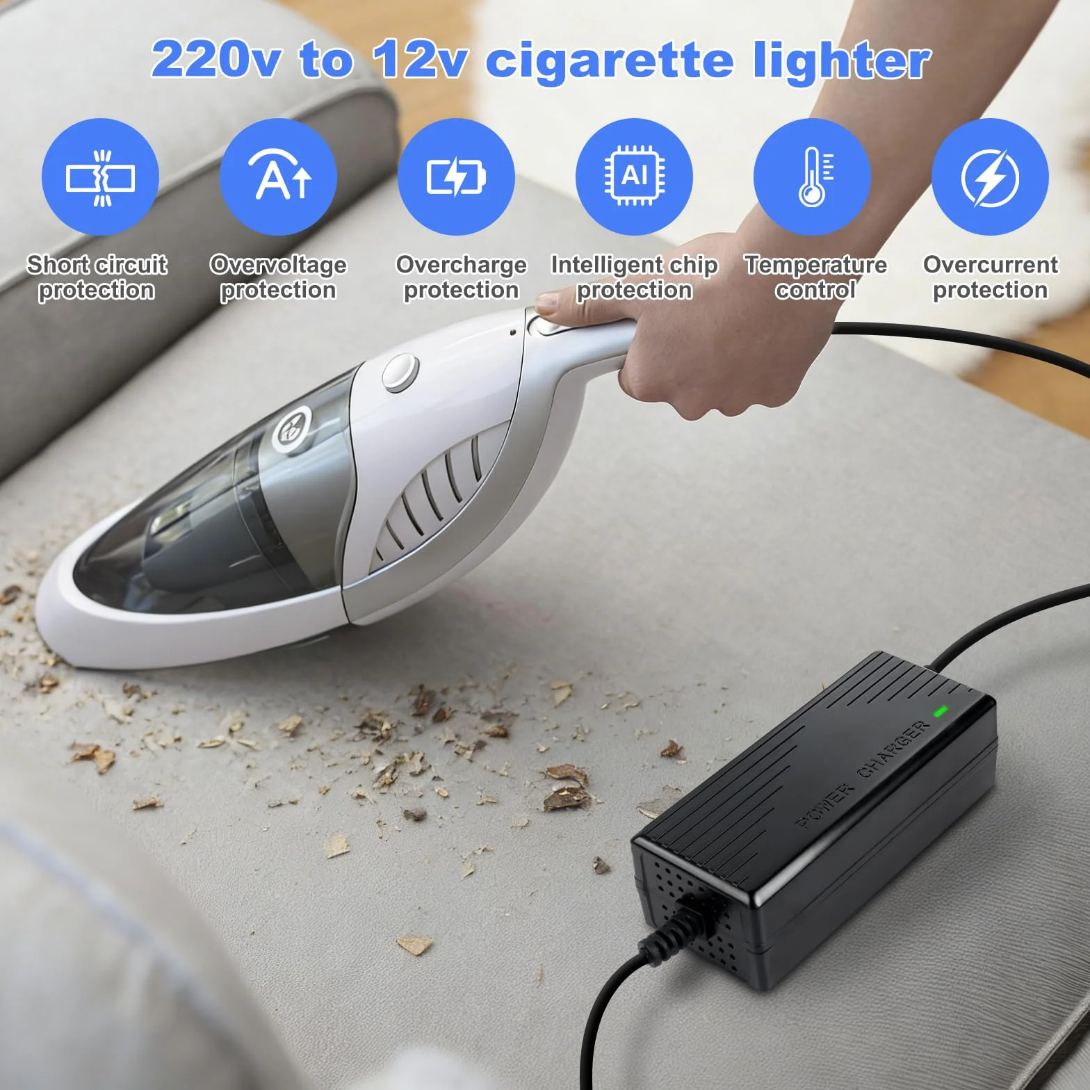 Przetwornica napięcia 220 V na 12 V adapter, 180 W, 15 A, przetwornica 12 V na 230 V, adapter sieciowy do odkurzaczy samochodowych, kompresorów, lodówki
