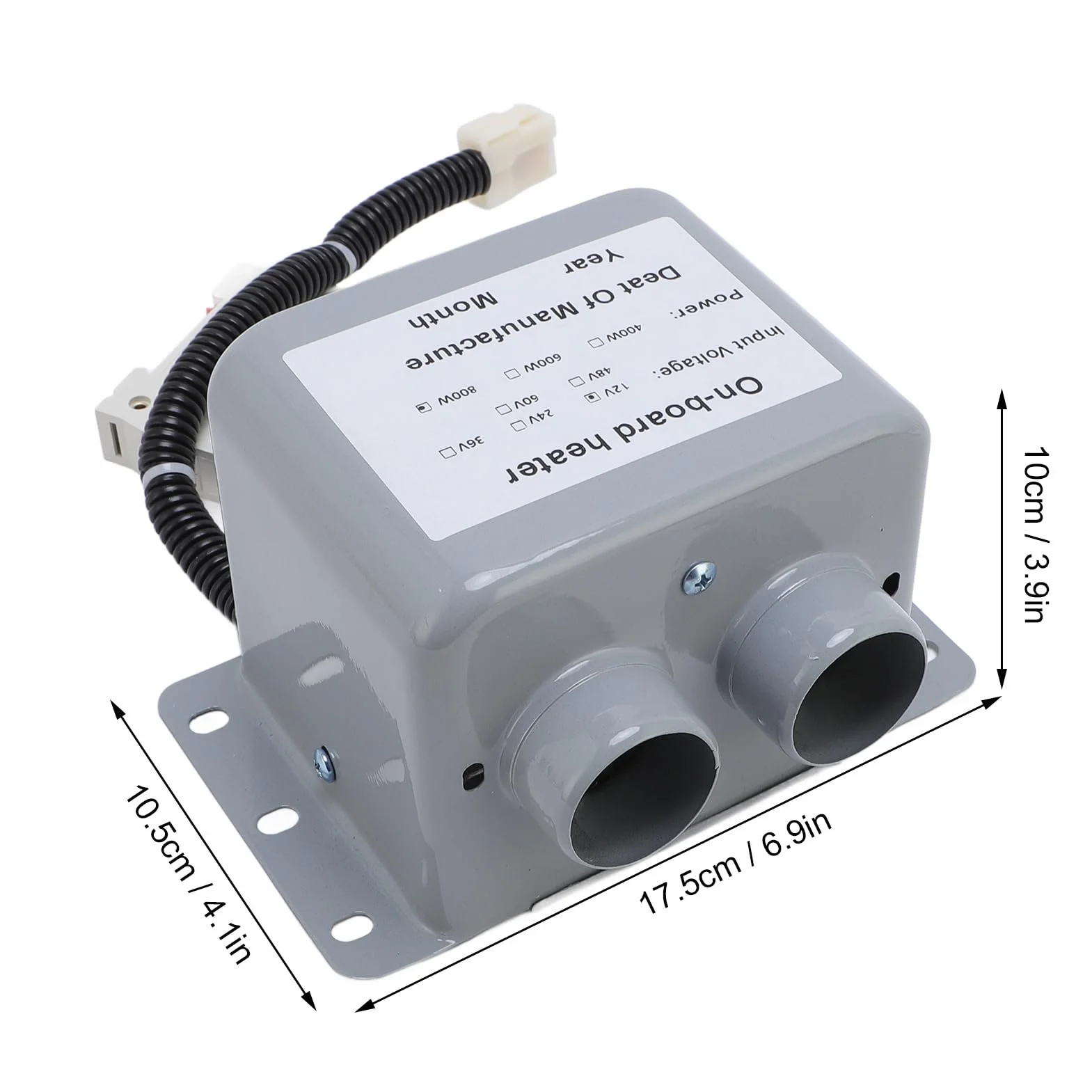Podgrzewacz Samochodowy 12 V 800 W 2-otworowy Zestaw do Odmrażania Przedniej Szyby